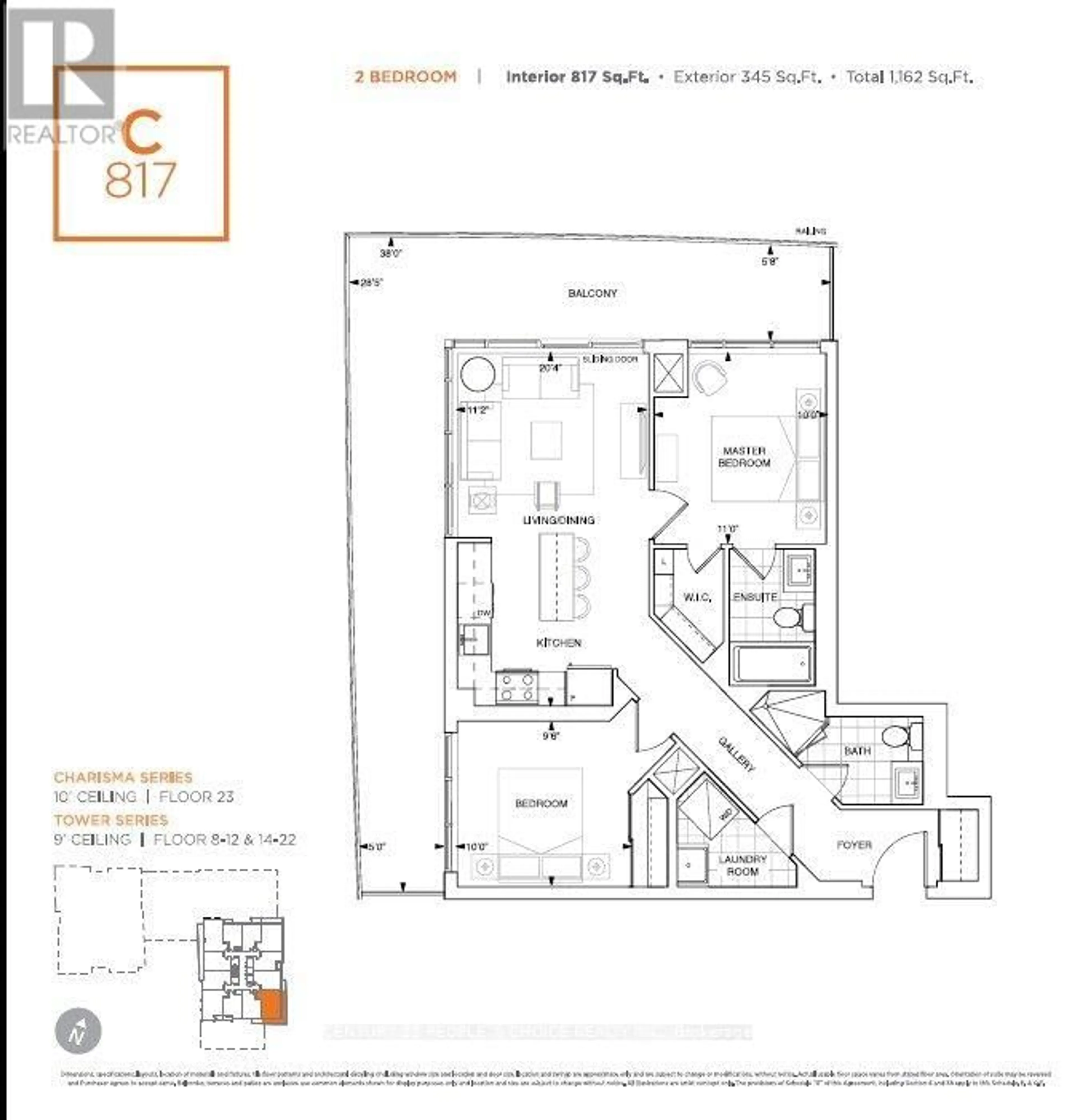 Floor plan for 9000 Jane St #2102, Vaughan Ontario L4K 0M6