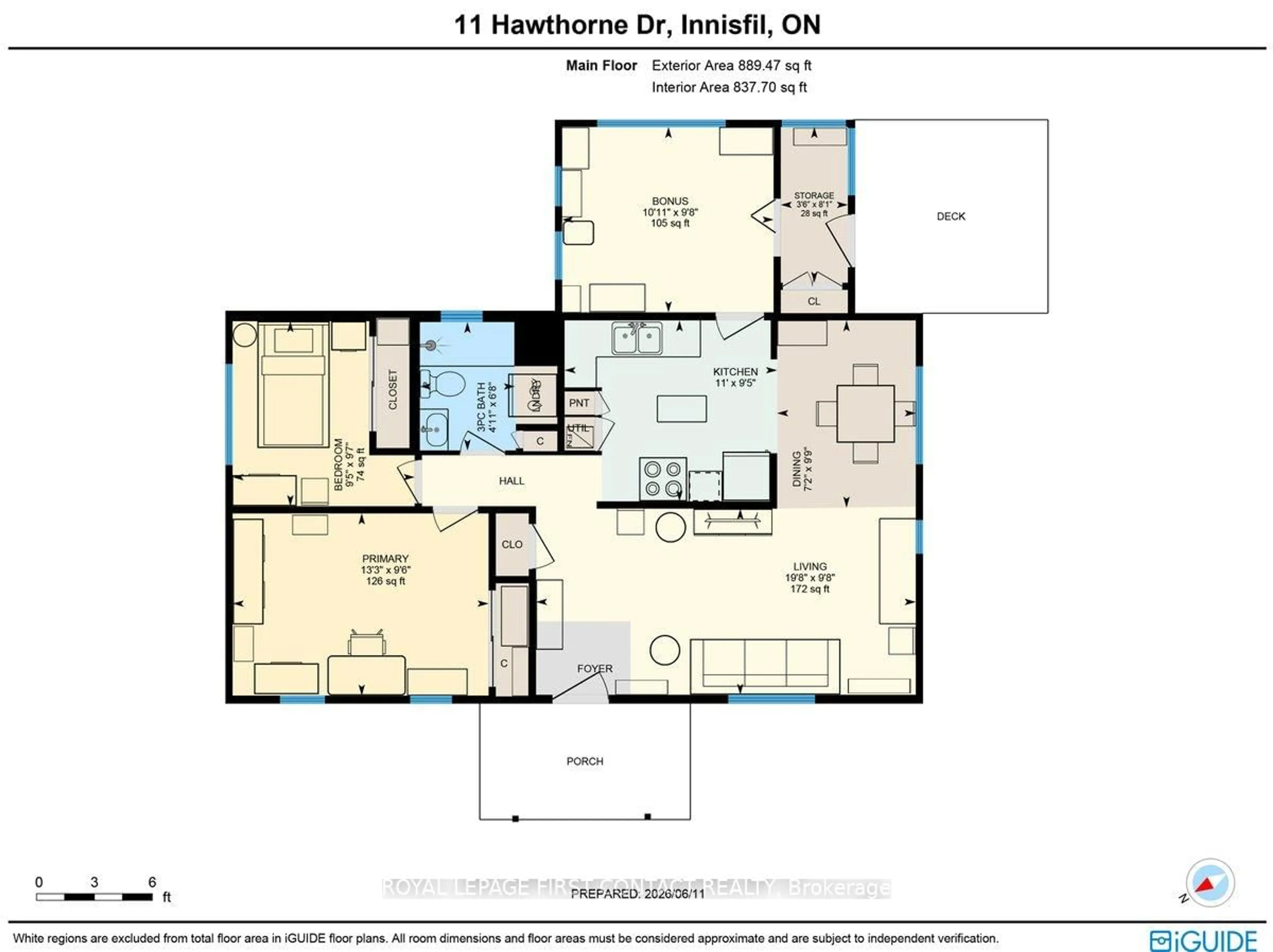 Floor plan for 11 Hawthorne Dr, Innisfil Ontario L9S 1P7