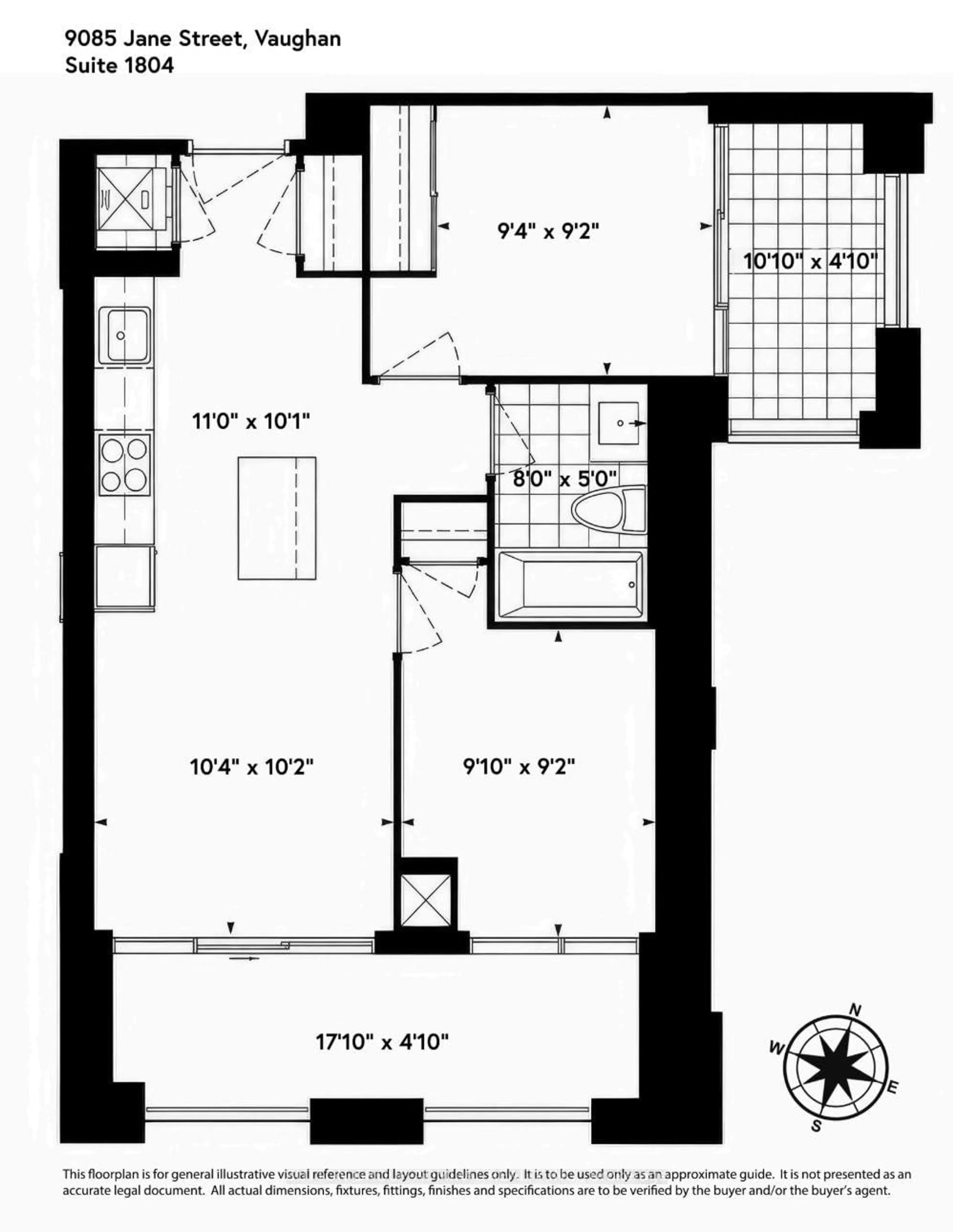 Floor plan for 9085 Jane St #1804, Vaughan Ontario L4K 0L8