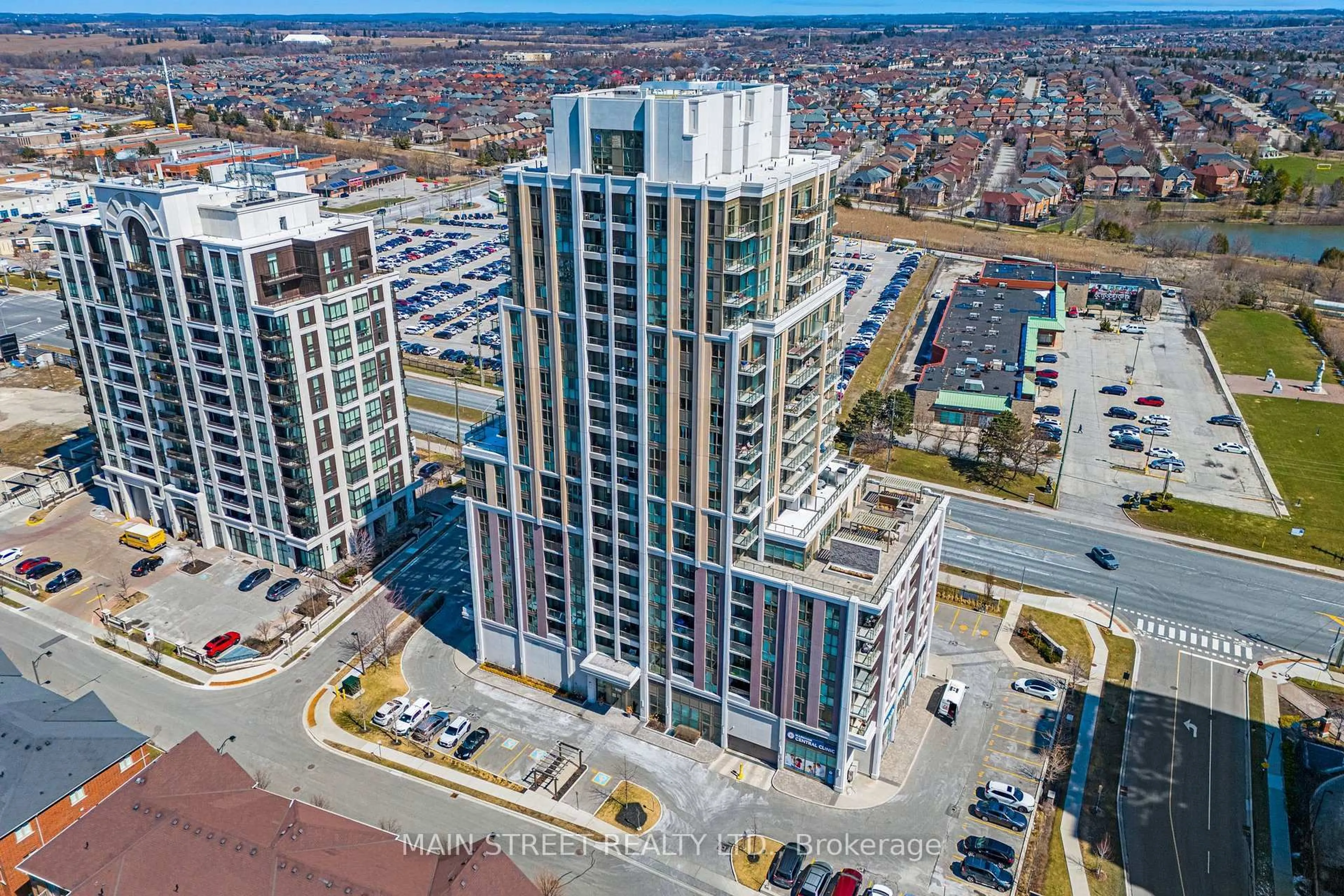 A pic from outside/outdoor area/front of a property/back of a property/a pic from drone, city buildings view from balcony for 9560 Markham Rd #1006, Markham Ontario L6E 0T9