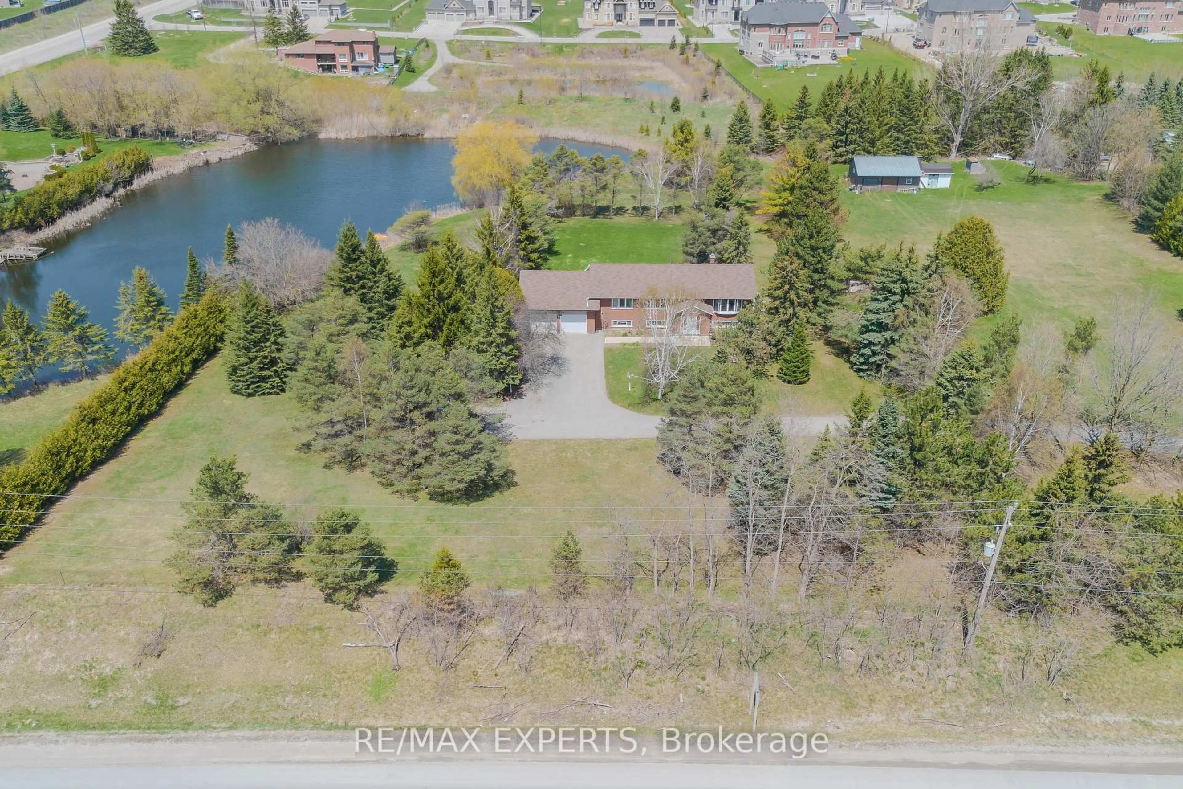 A pic from outside/outdoor area/front of a property/back of a property/a pic from drone, water/lake/river/ocean view for 6068 Bloomington Rd, Whitchurch-Stouffville Ontario L4A 2W8