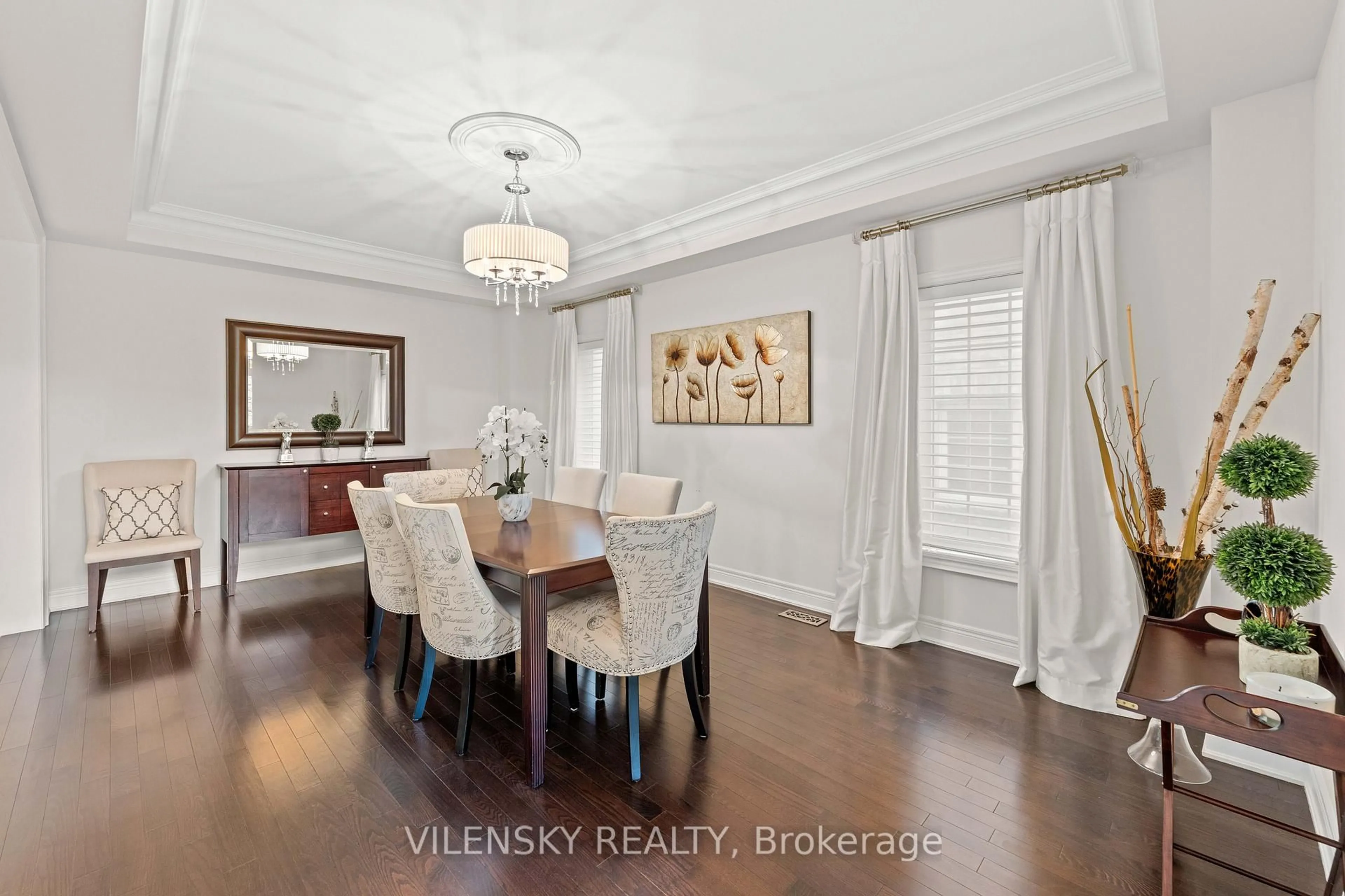 Dining room, wood/laminate floor for 51 Lady Karen Cres, Vaughan Ontario L6A 4M3