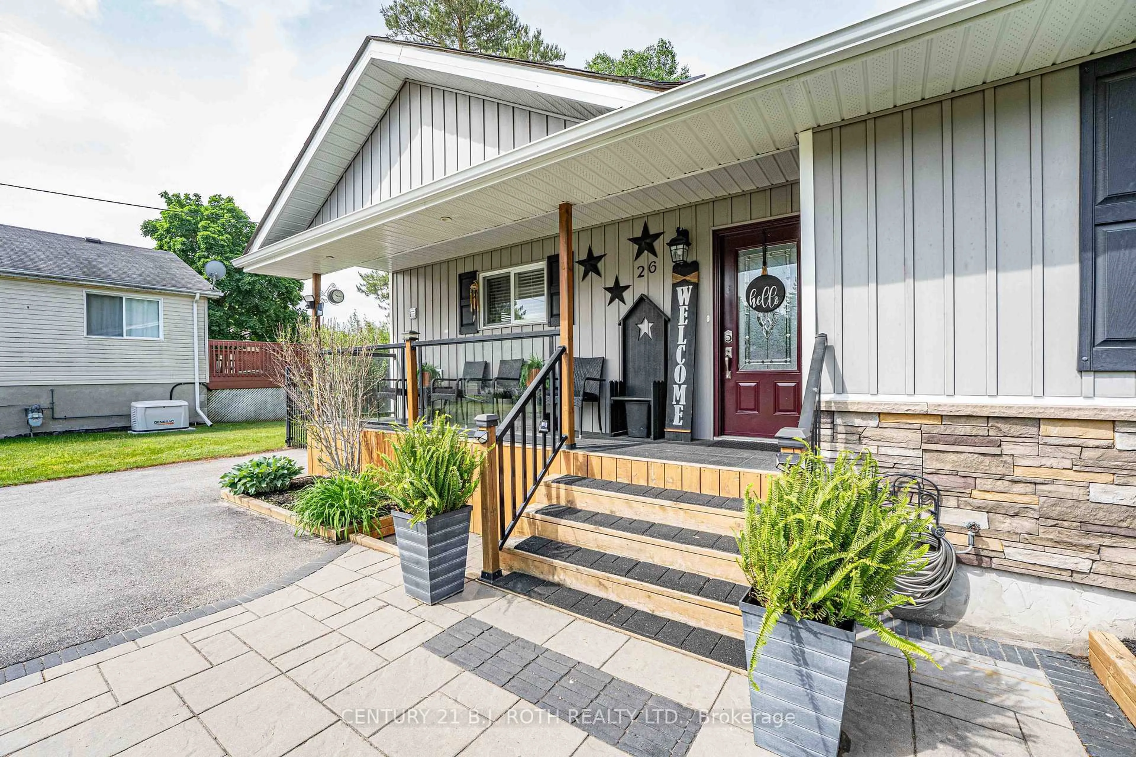 Home with vinyl exterior material, street for 26 Coulson Ave, Essa Ontario L0M 1B3