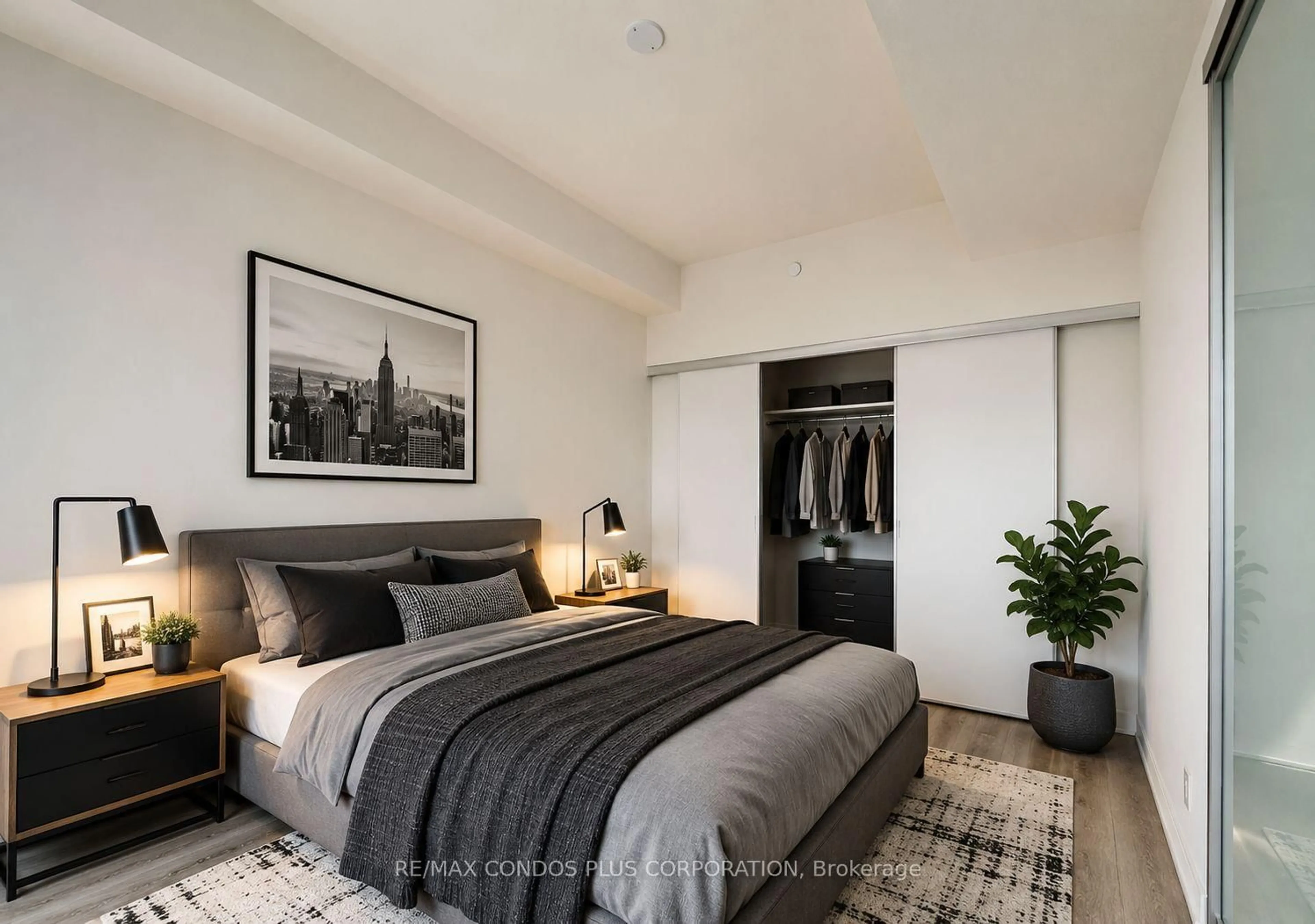 Bedroom with bed, unknown for 185 Deerfield Rd #1302, Newmarket Ontario L3Y 0G7