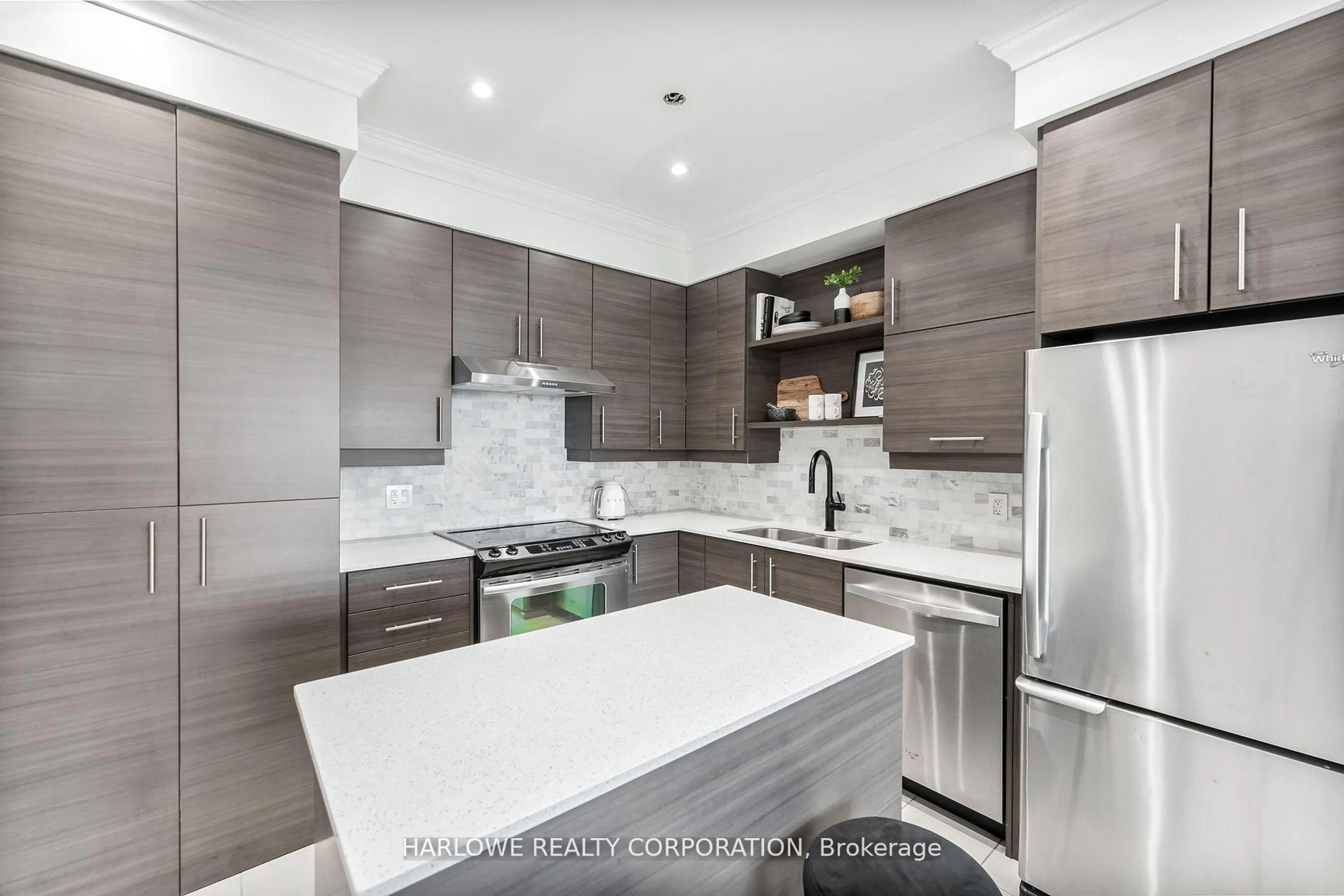 Contemporary kitchen, ceramic/tile floor for 277 South Park Rd #1208, Markham Ontario L3T 0B7