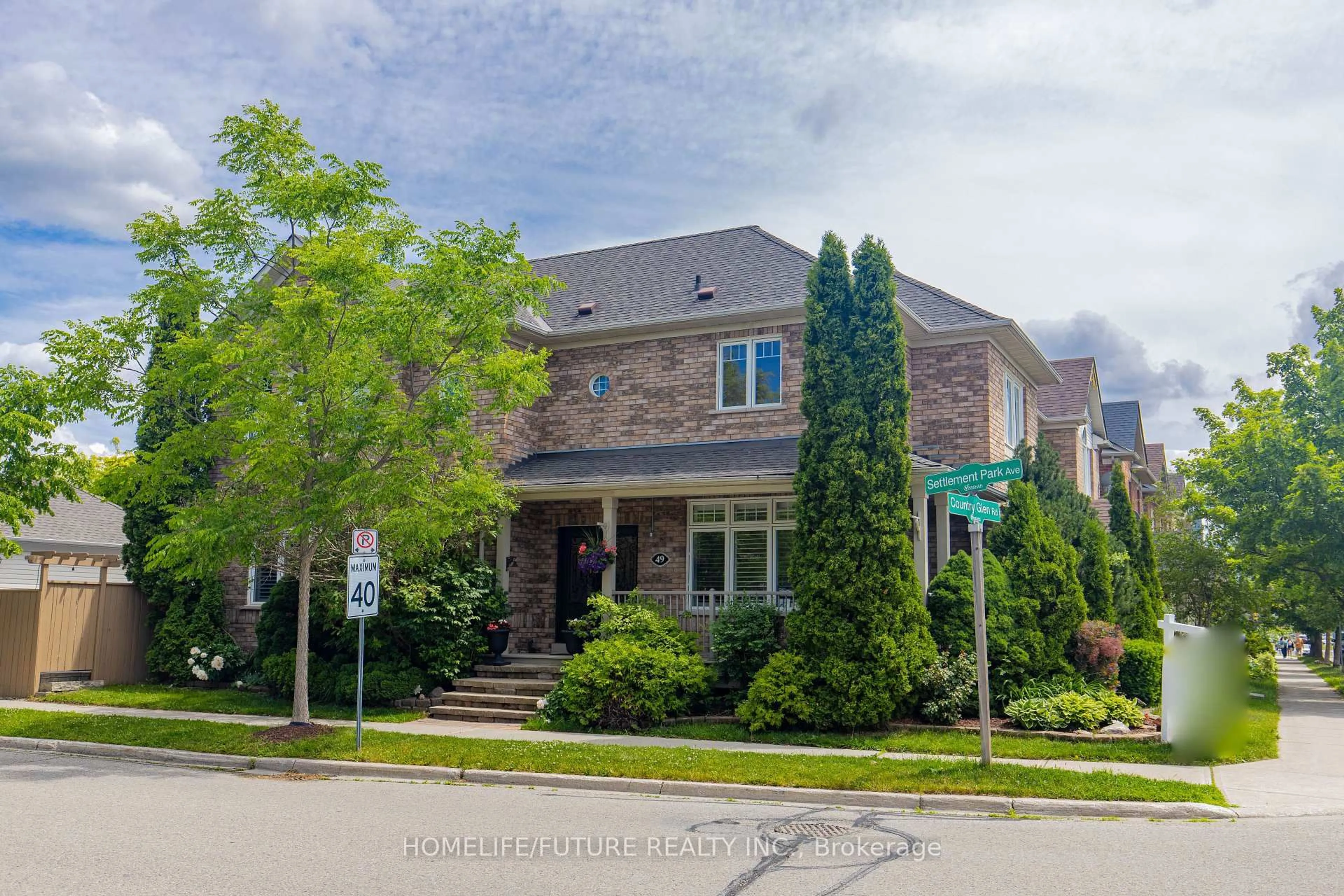 Home with brick exterior material, street for 49 Country Glen Rd, Markham Ontario L6B 1B6