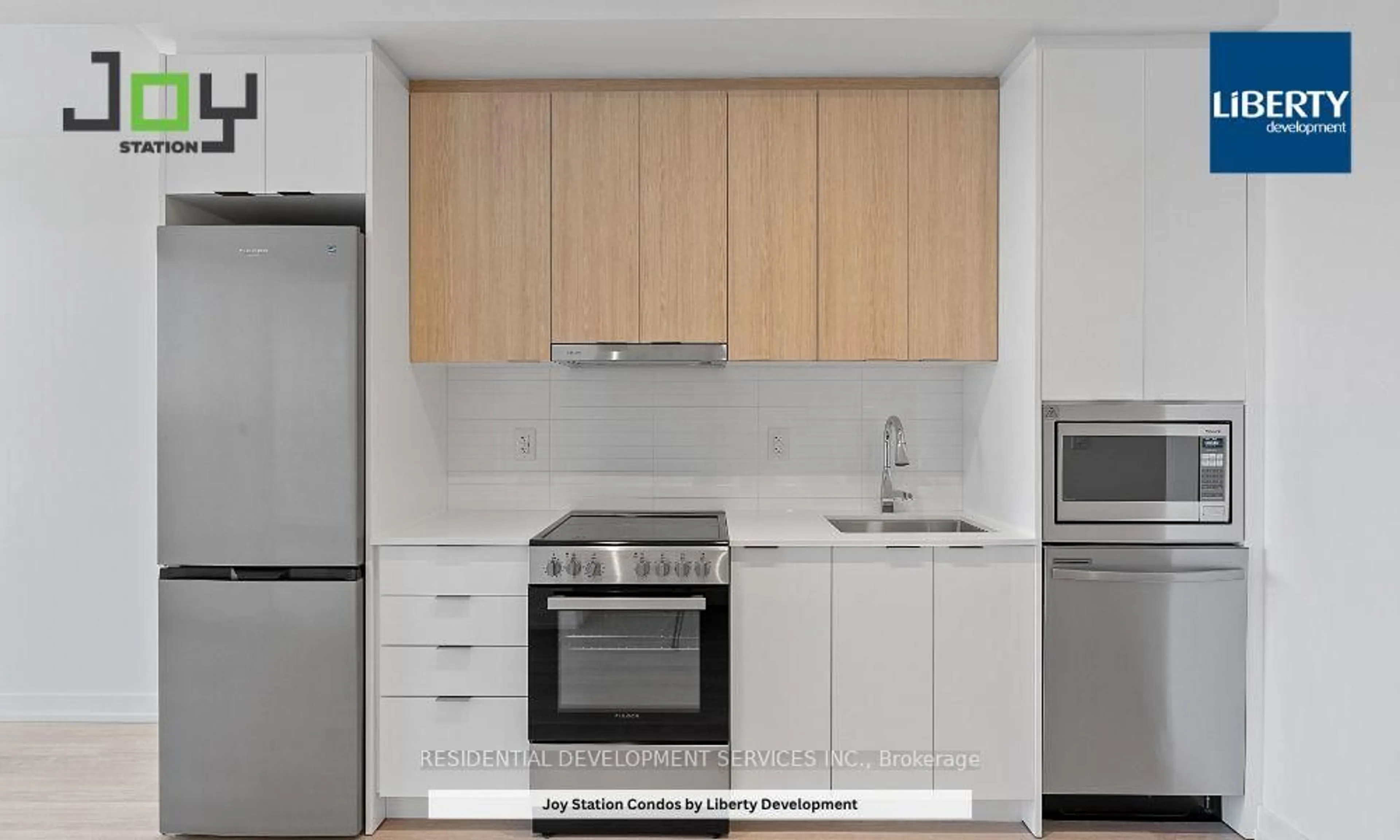 Standard kitchen, wood/laminate floor for 9763 Markham Rd #A-1711, Markham Ontario L6E 0W3