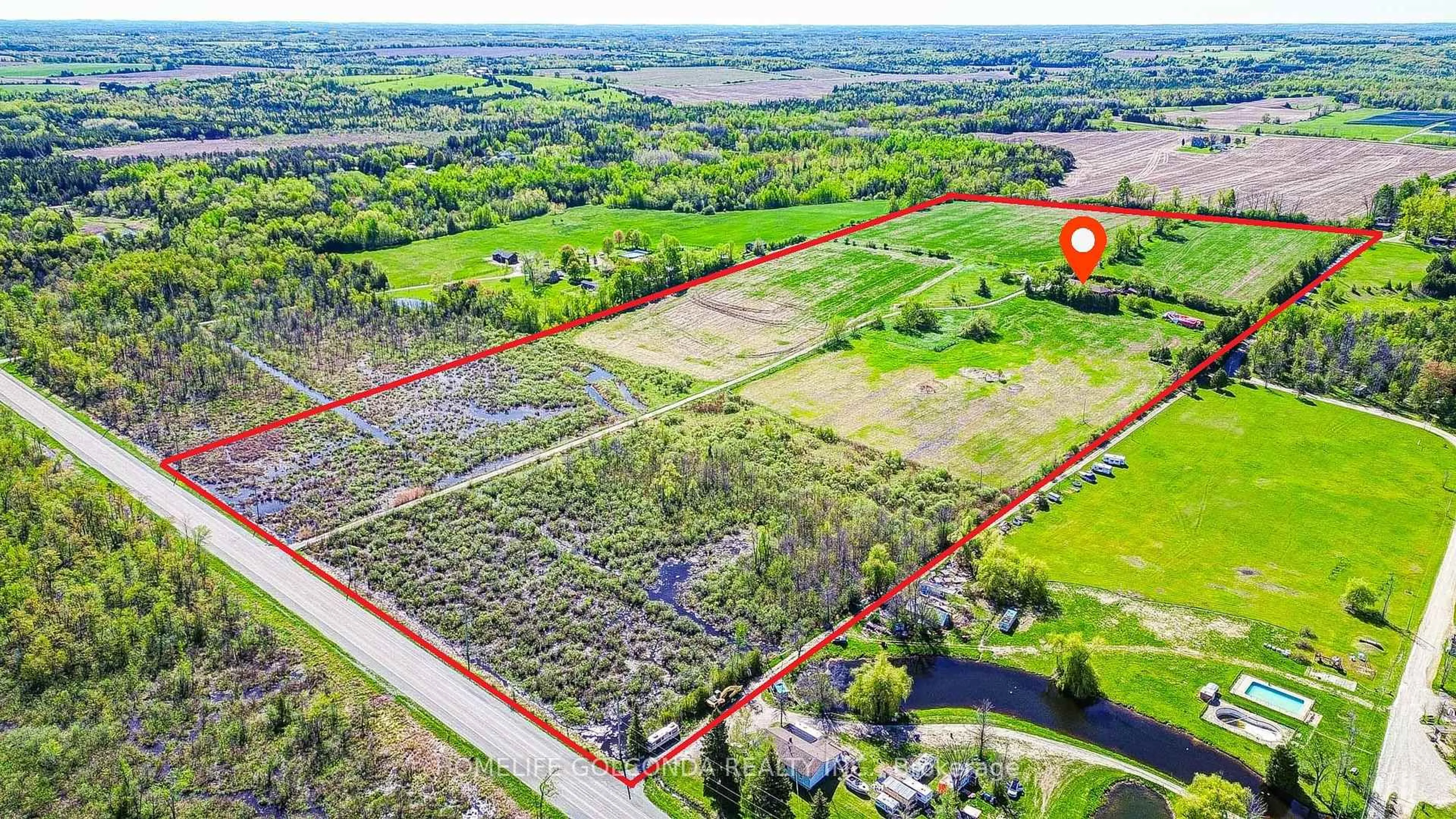 A pic from outside/outdoor area/front of a property/back of a property/a pic from drone, unknown for 1680 Hwy 7, Brock Ontario L0C 1H0