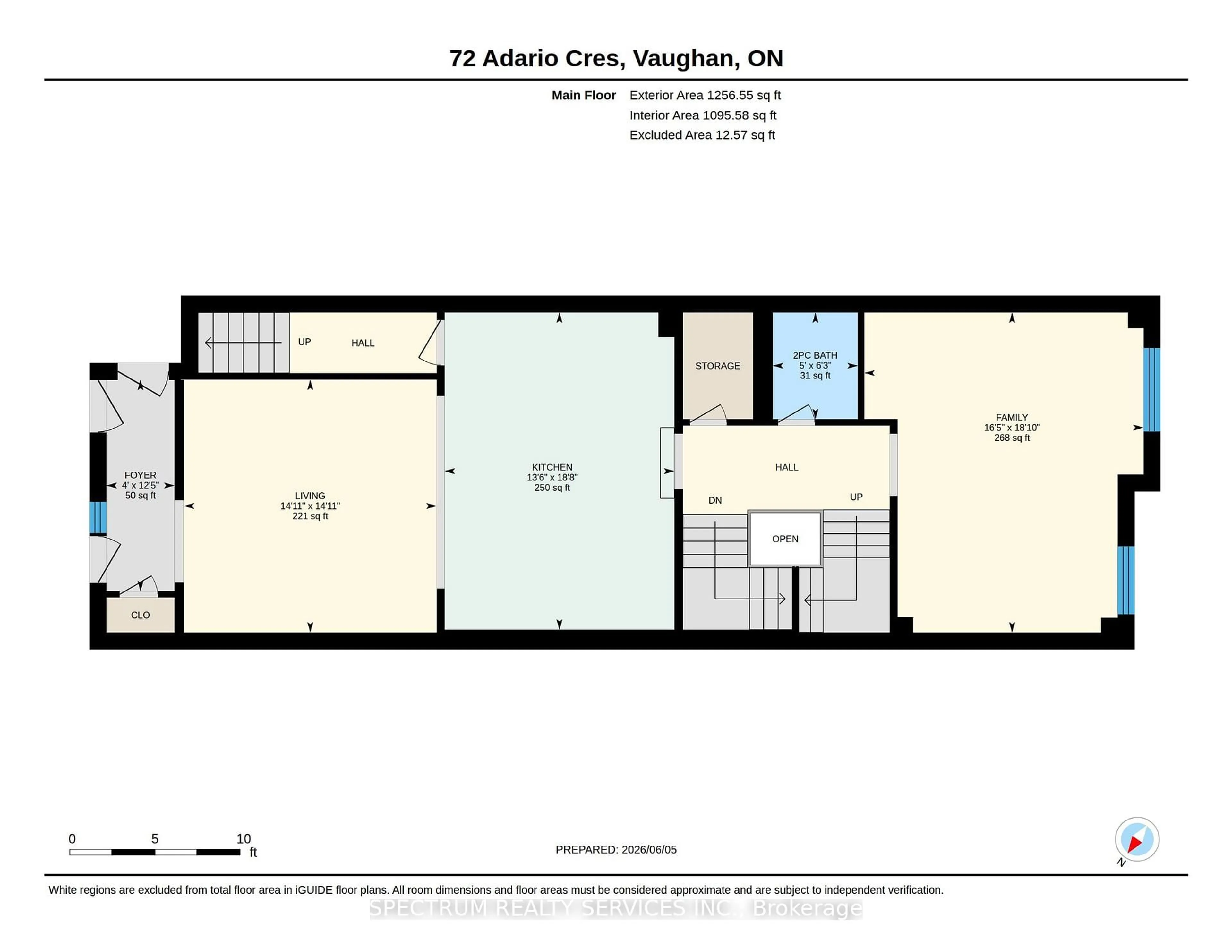 Floor plan for 72 Adario Cres, Vaughan Ontario L3L 0G3