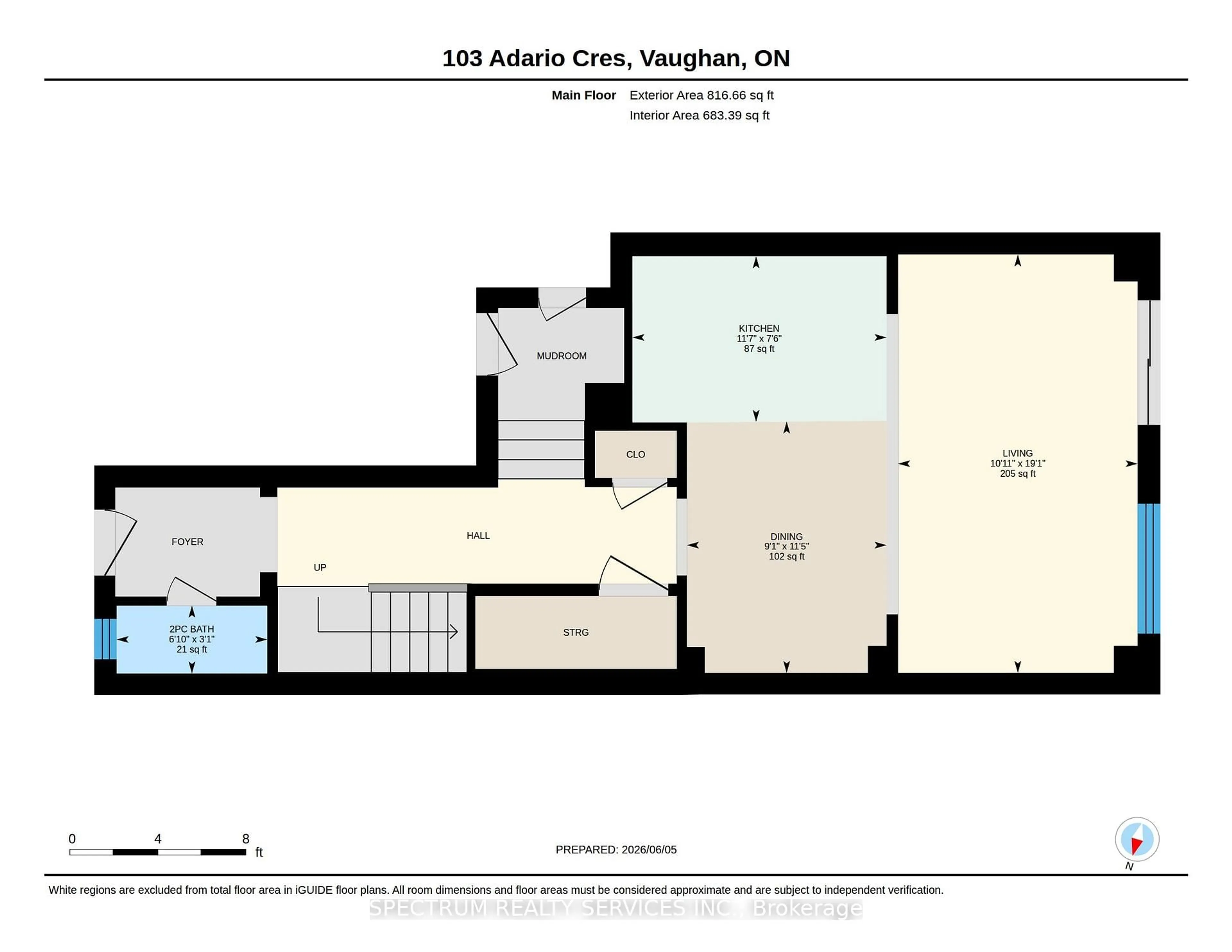 Floor plan for 103 Adario Cres, Vaughan Ontario L3L 0G3
