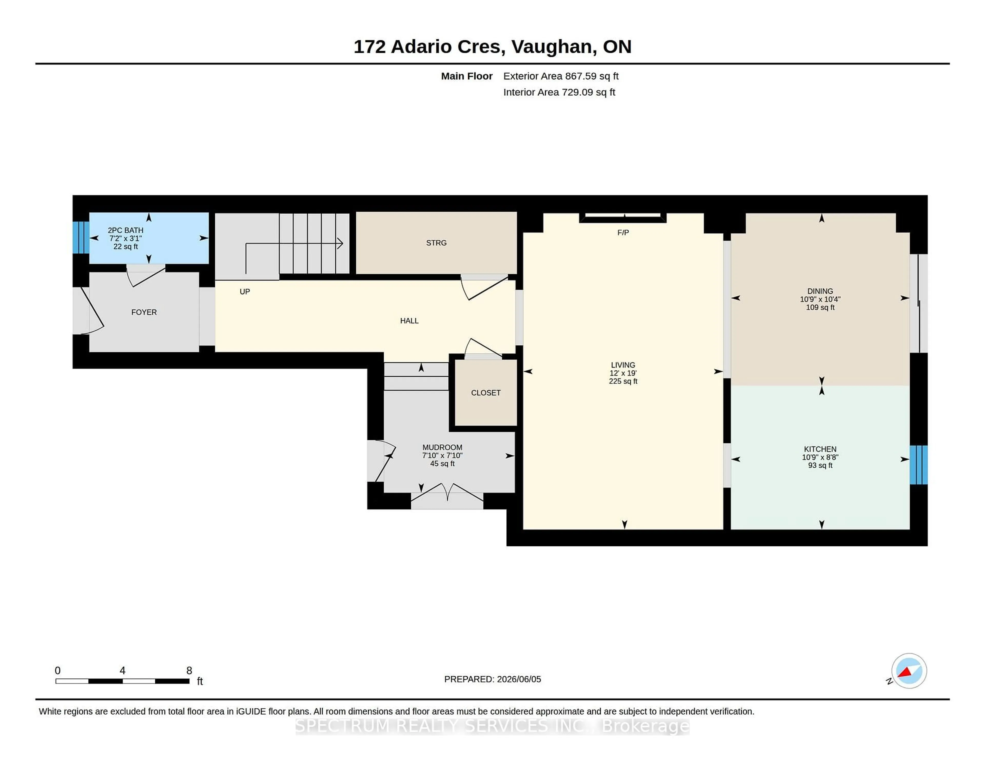Floor plan for 172 Adario Cres, Vaughan Ontario L3L 0G3