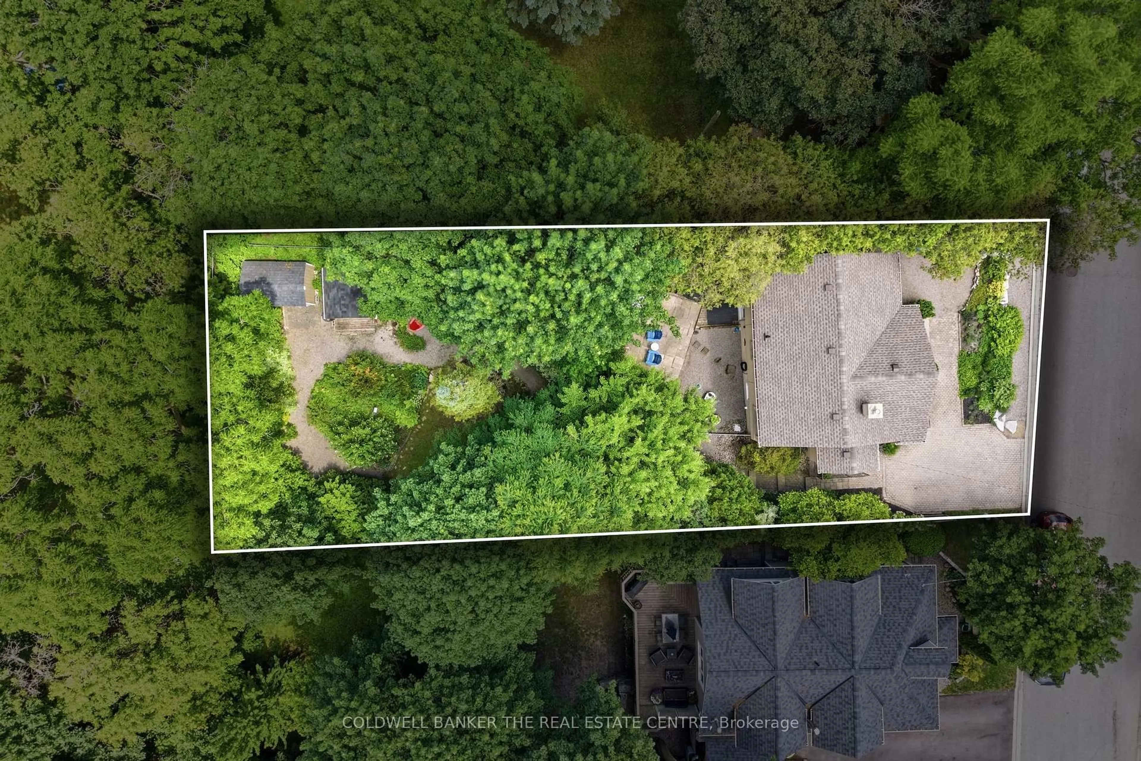 A pic from outside/outdoor area/front of a property/back of a property/a pic from drone, forest/trees view for 519 College St, Newmarket Ontario L3Y 1C7
