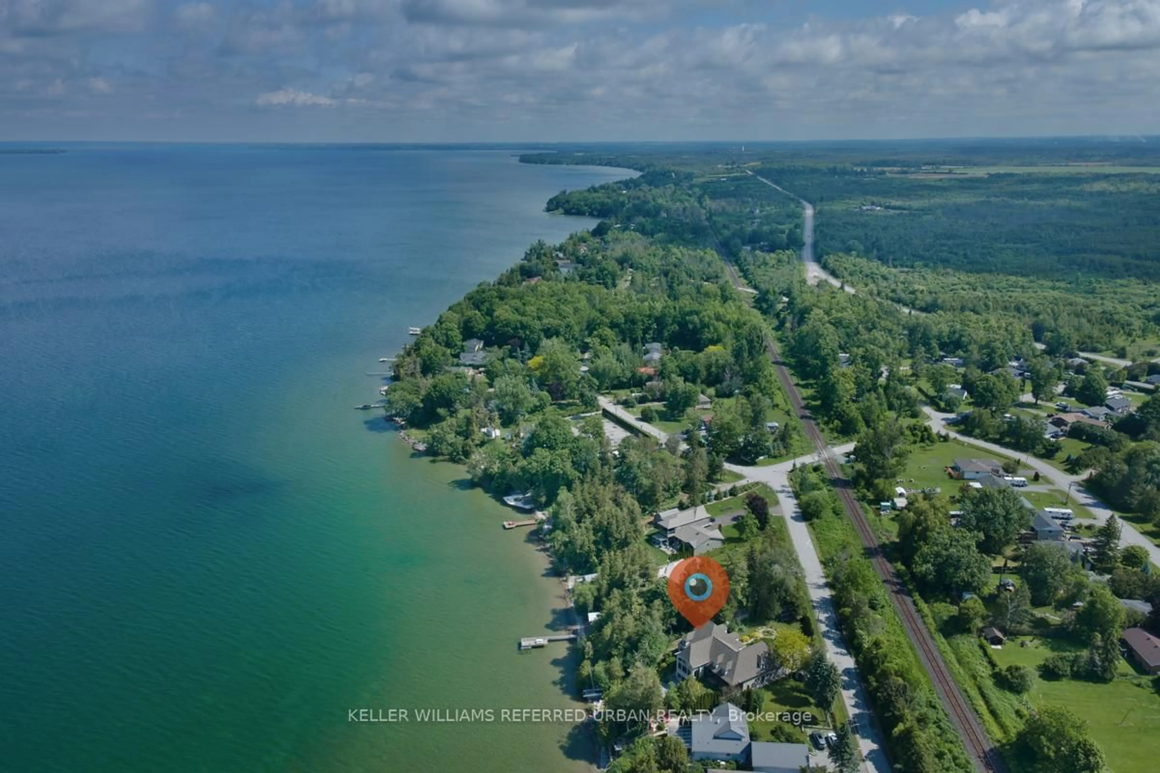A pic from outside/outdoor area/front of a property/back of a property/a pic from drone, water/lake/river/ocean view for 24960 Thorah Park Blvd, Brock Ontario L0K 1A0