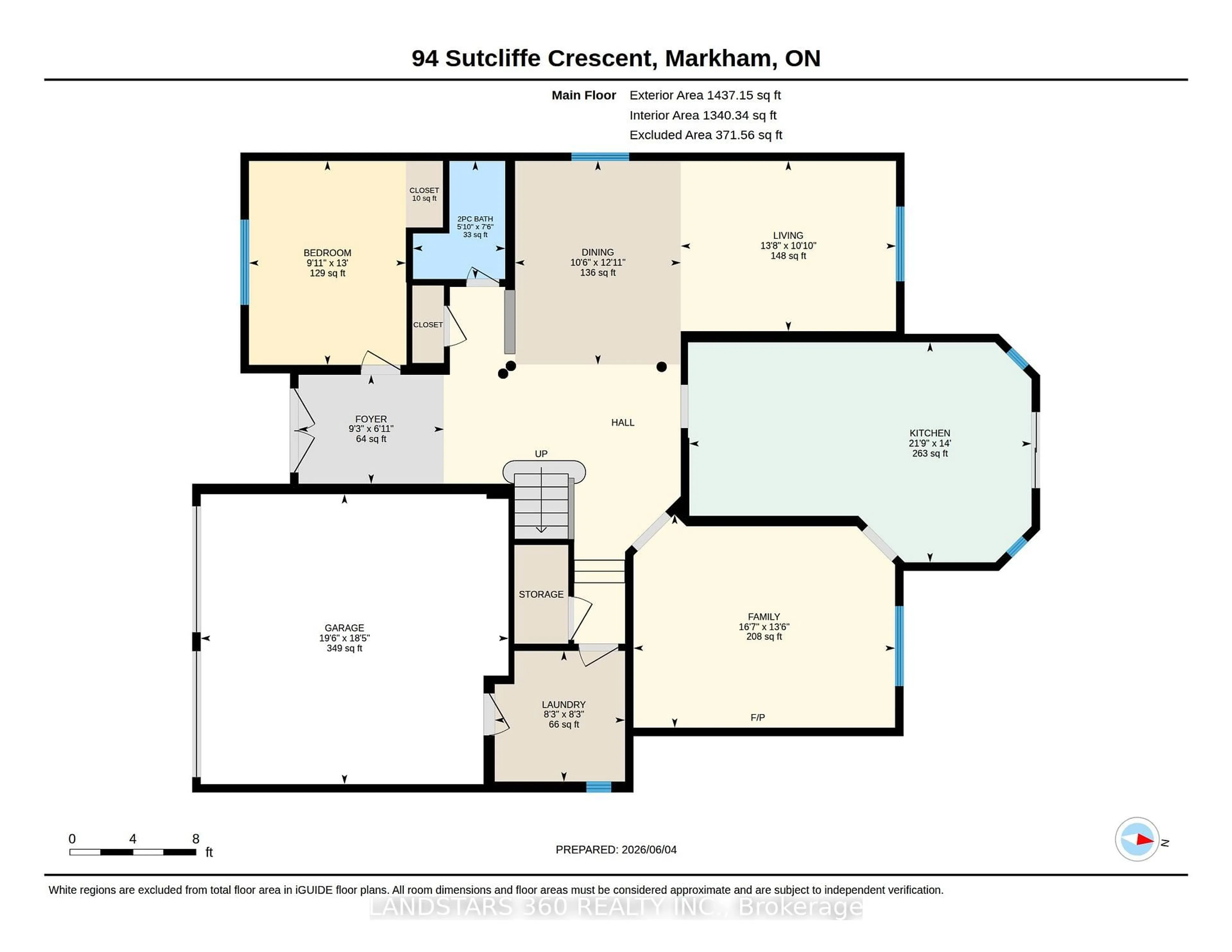 Floor plan for 94 Sutcliffe Cres, Markham Ontario L6C 1X3