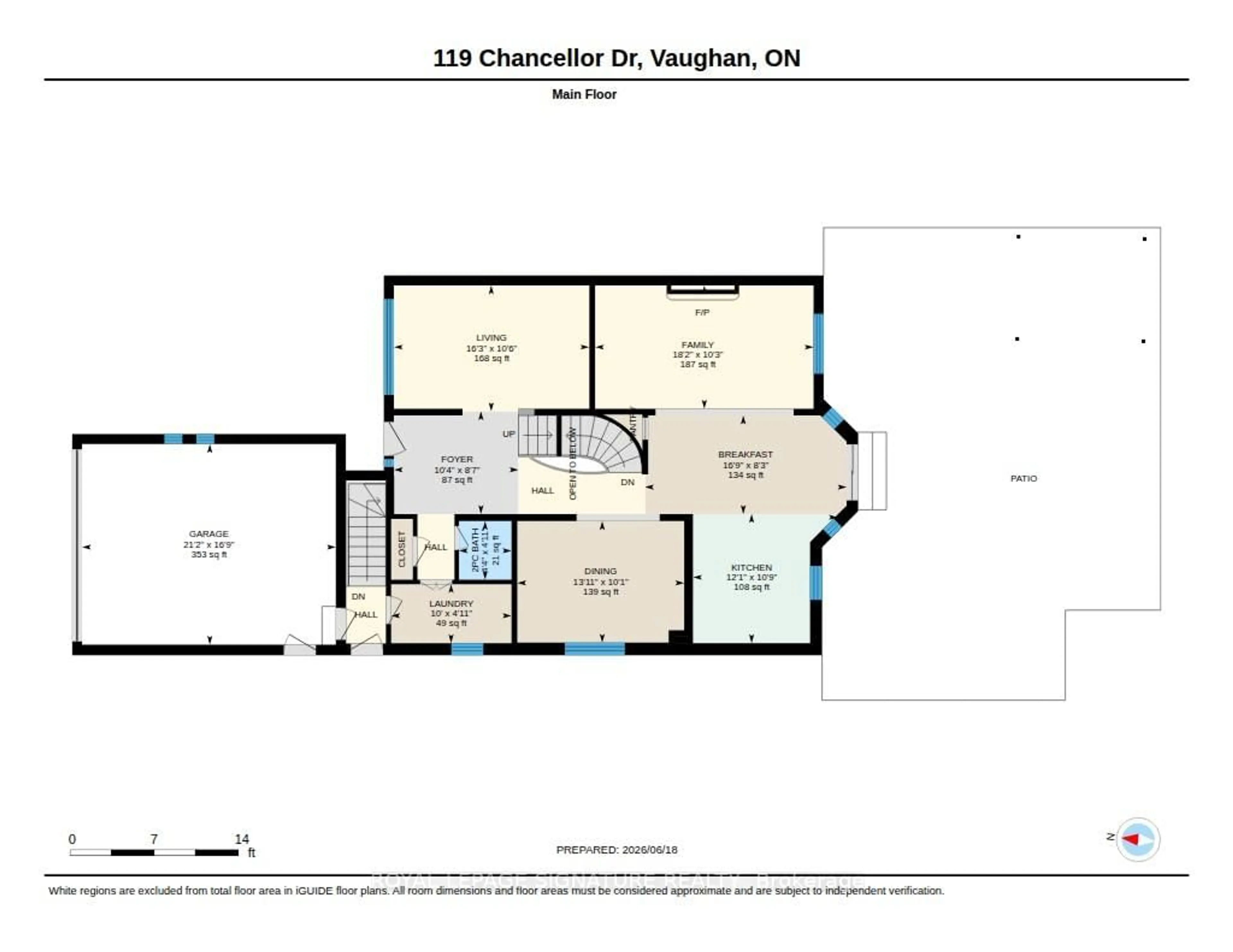 Floor plan for 119 Chancellor Dr, Vaughan Ontario L4L 7M9