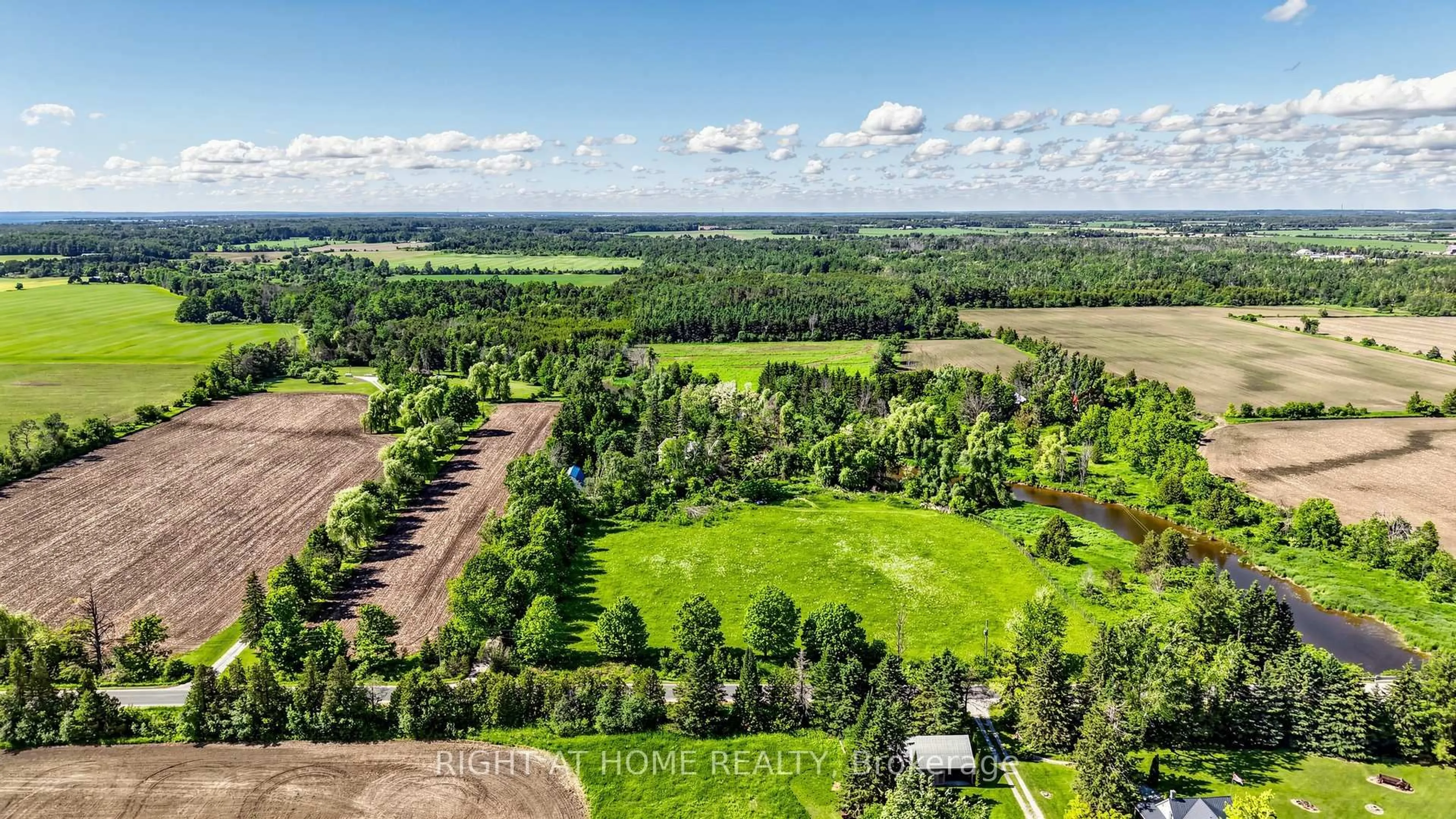 A pic from outside/outdoor area/front of a property/back of a property/a pic from drone, forest/trees view for 1745 Concession 3 Rd, Brock Ontario L0K 1A0