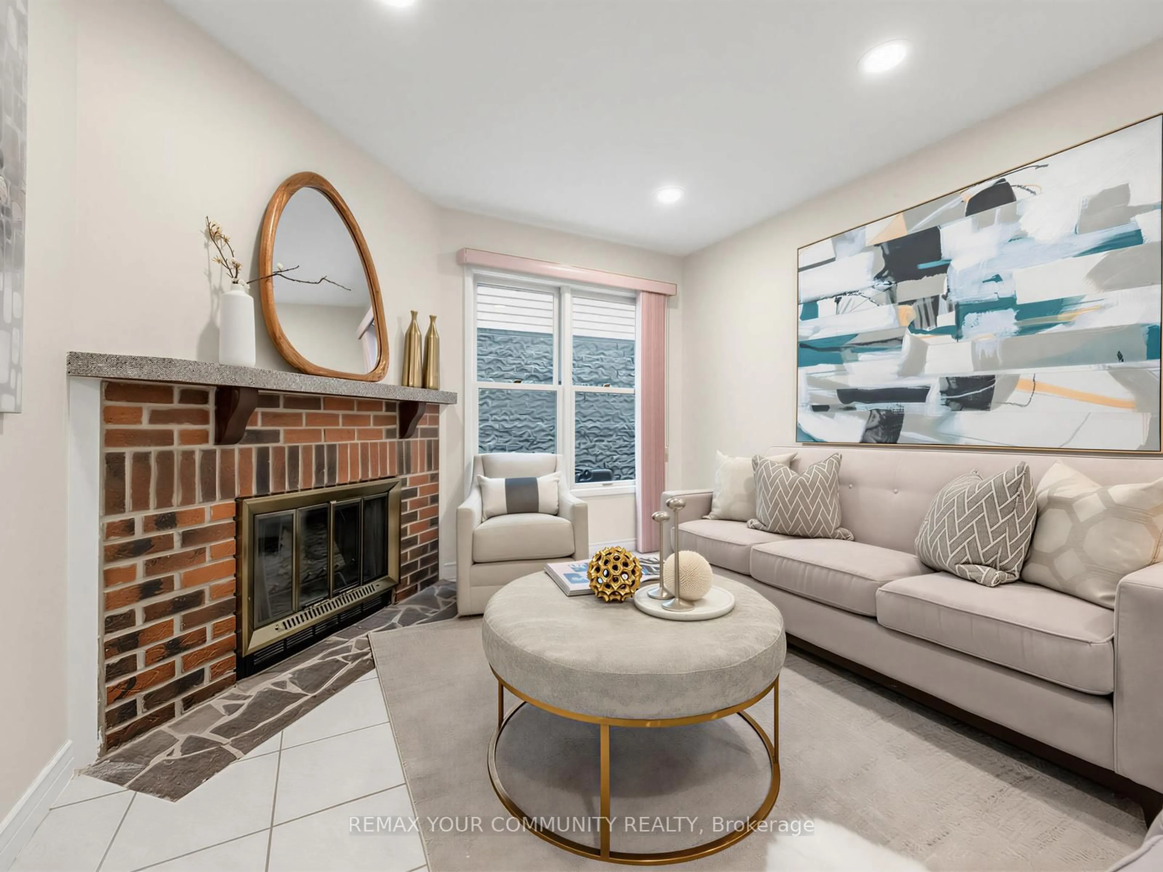 Living room with furniture, ceramic/tile floor for 183 Lisa Cres, Vaughan Ontario L4J 2N2