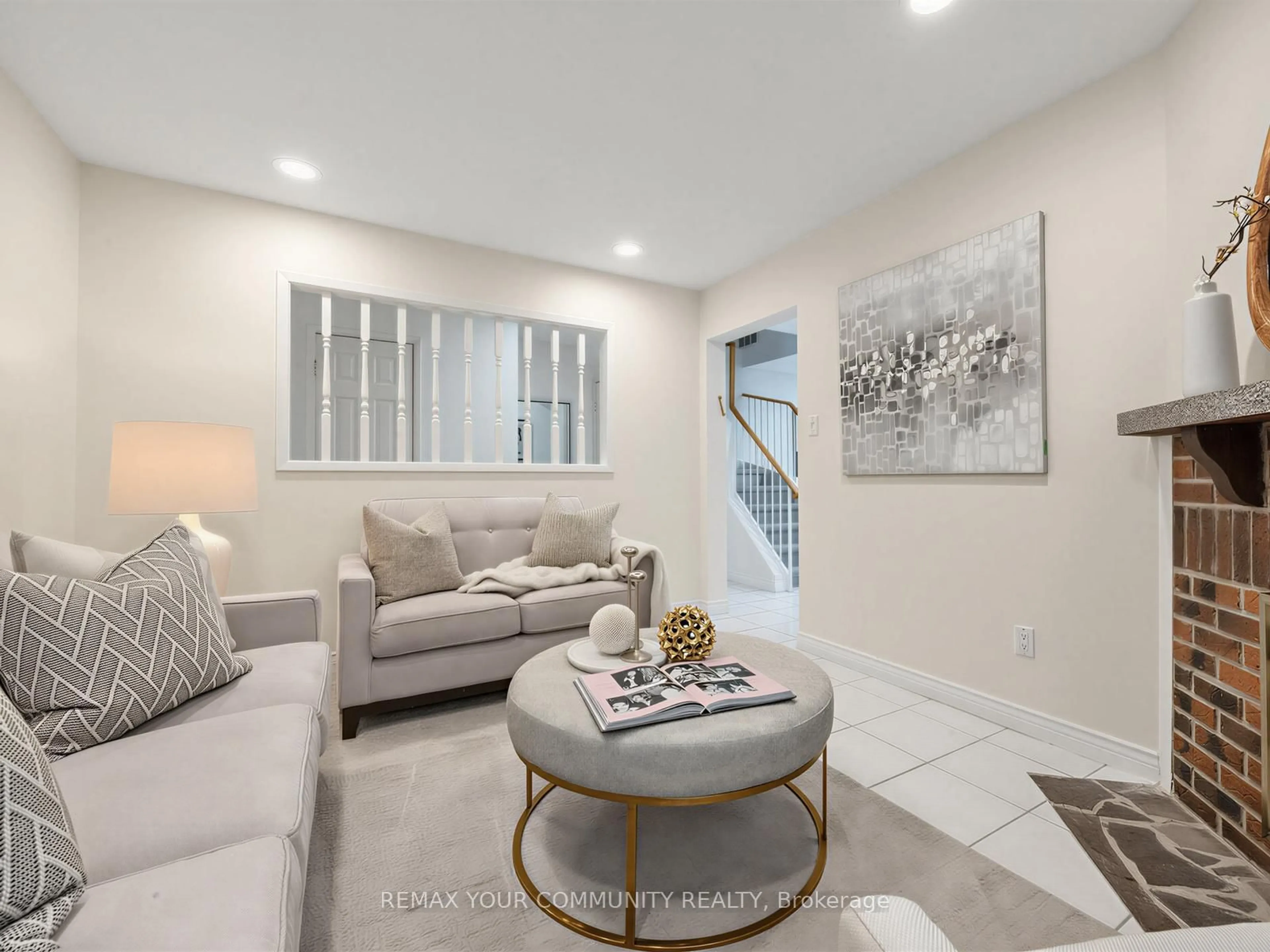 Living room with furniture, ceramic/tile floor for 183 Lisa Cres, Vaughan Ontario L4J 2N2