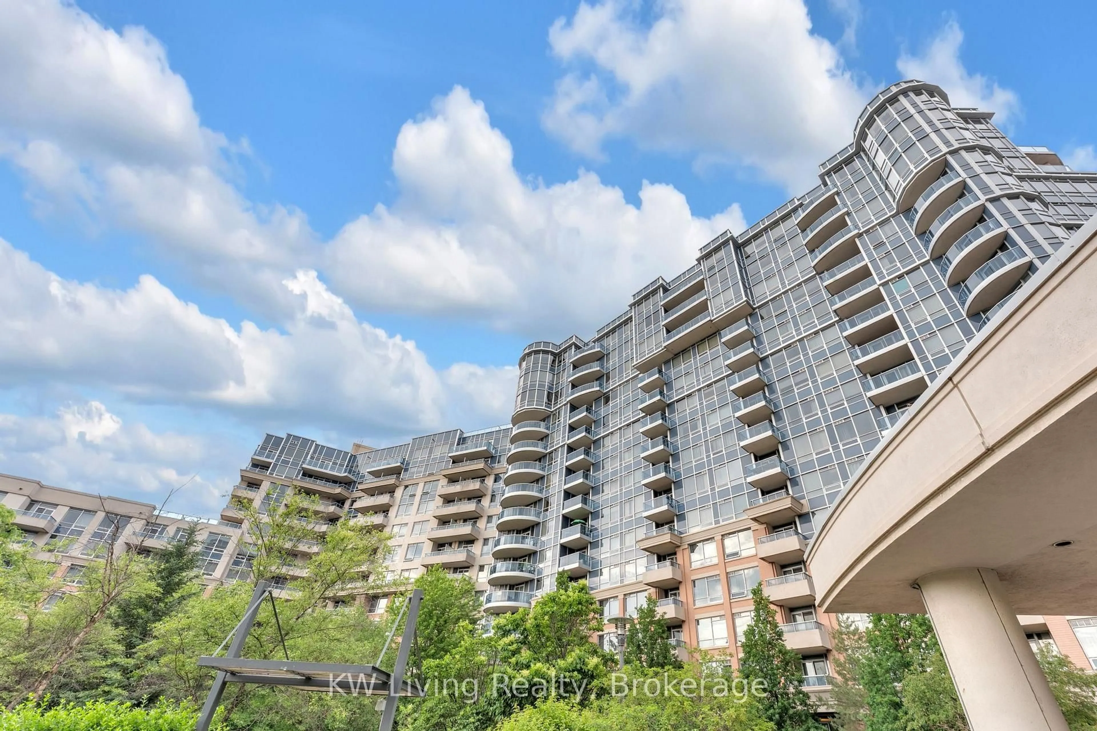Balcony in the apartment, city buildings view from balcony for 33 Cox Blvd #1232, Markham Ontario L3R 8A6