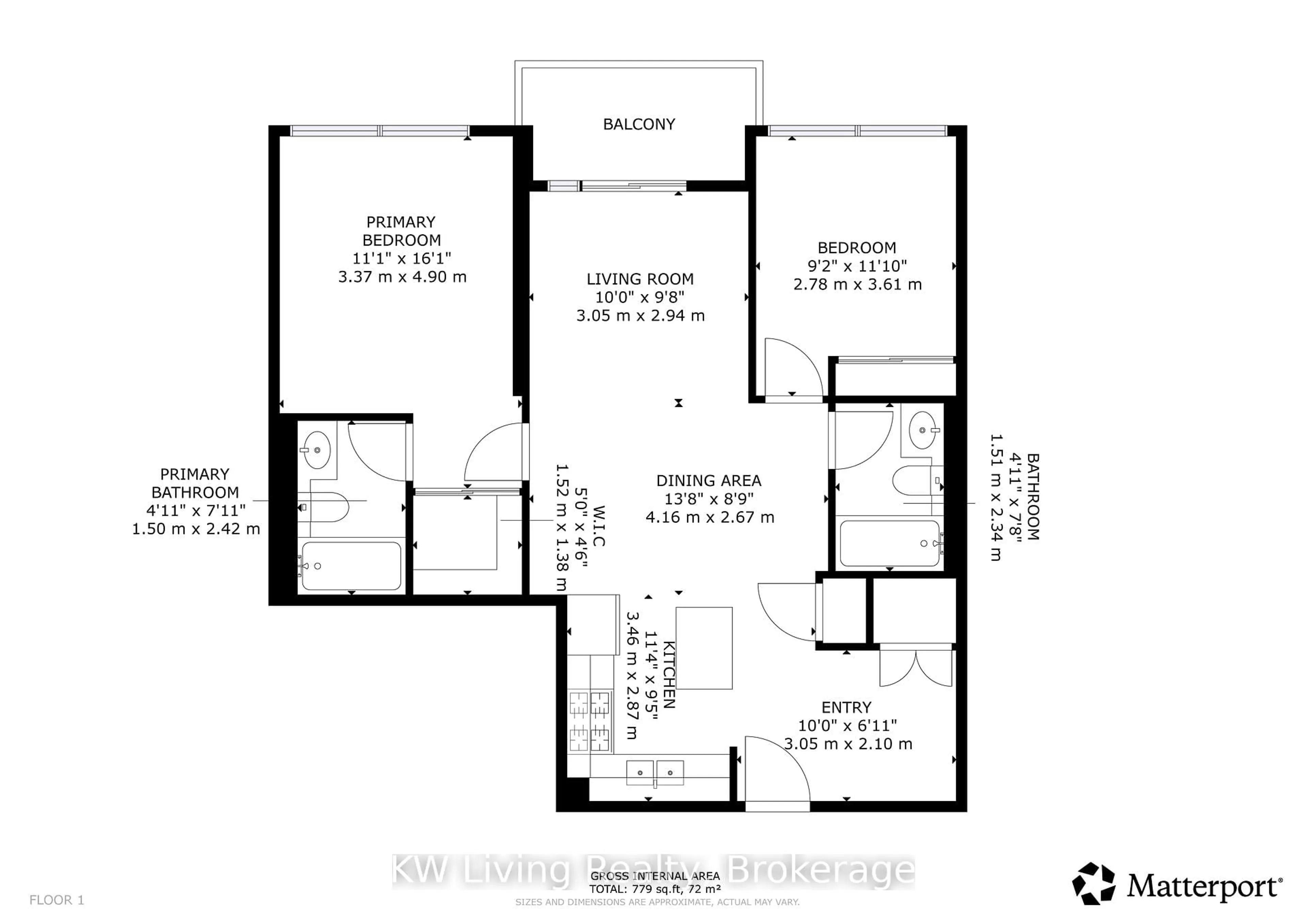 Floor plan for 33 Cox Blvd #1232, Markham Ontario L3R 8A6