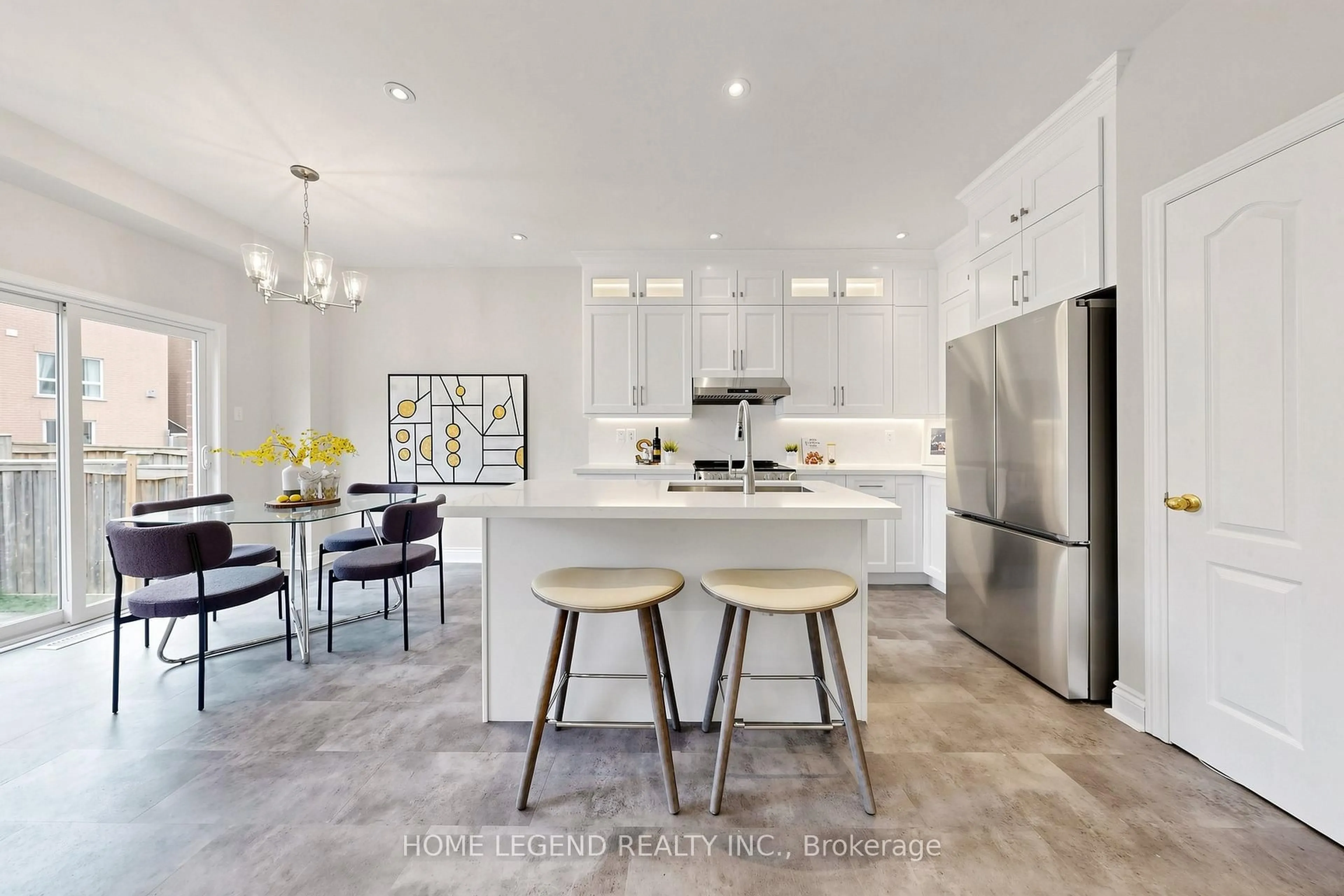 Open concept kitchen, ceramic/tile floor for 65 Dovetail Dr, Richmond Hill Ontario L4E 5A7