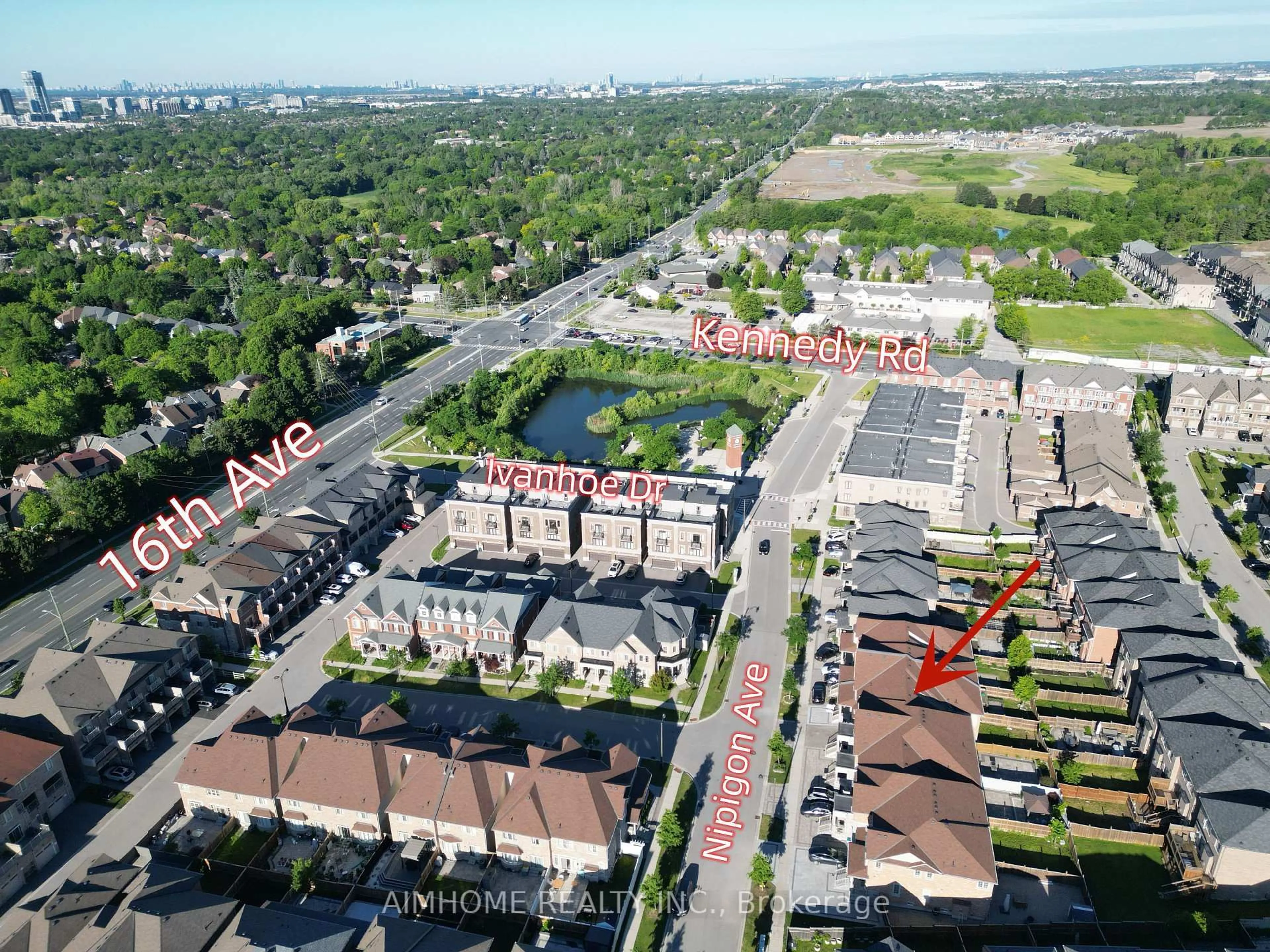 A pic from outside/outdoor area/front of a property/back of a property/a pic from drone, street for 44 Nipigon Ave, Markham Ontario L6C 0X6