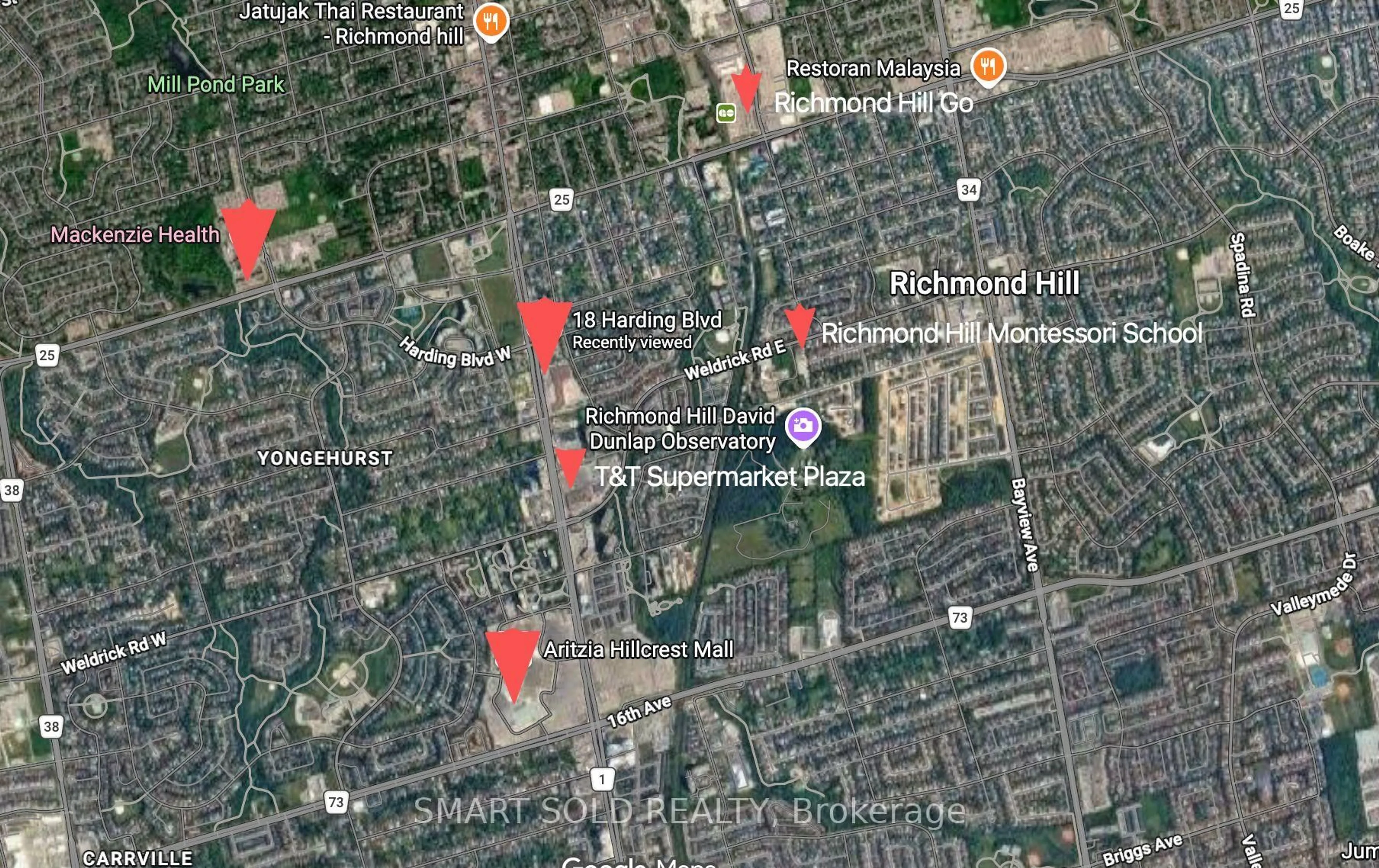 Picture of a map for 18 Harding Blvd #410, Richmond Hill Ontario L4C 0T3