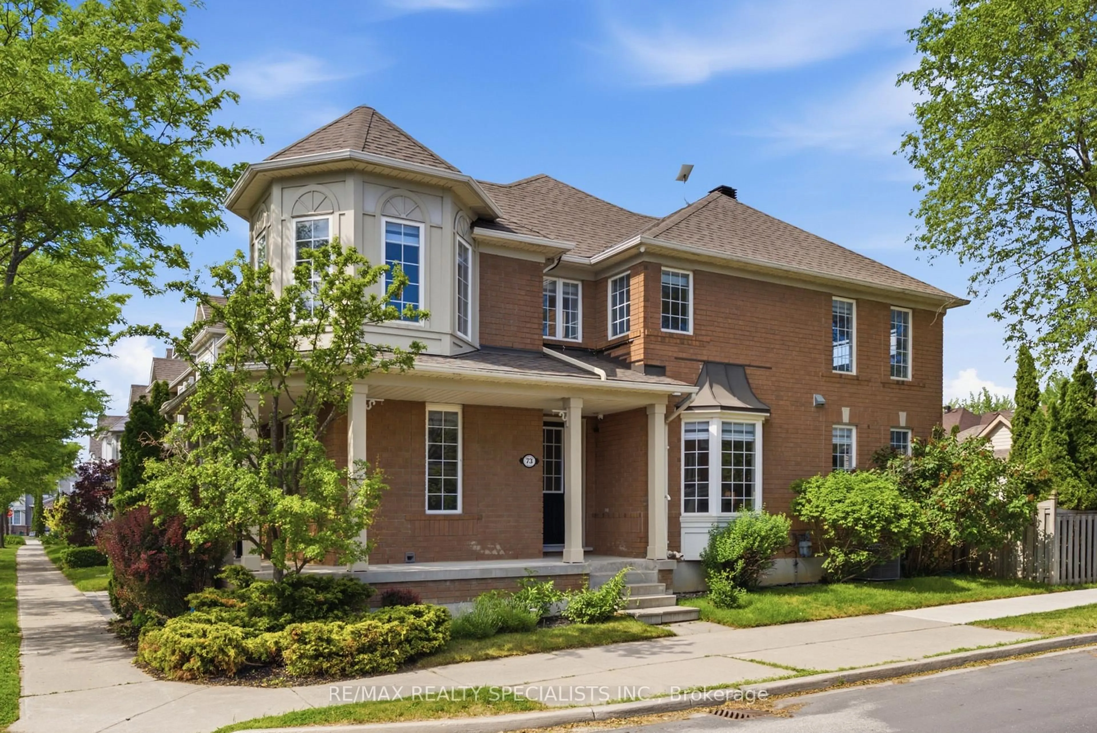 Home with brick exterior material, street for 73 Gowland Rd, Markham Ontario L6B 1C5