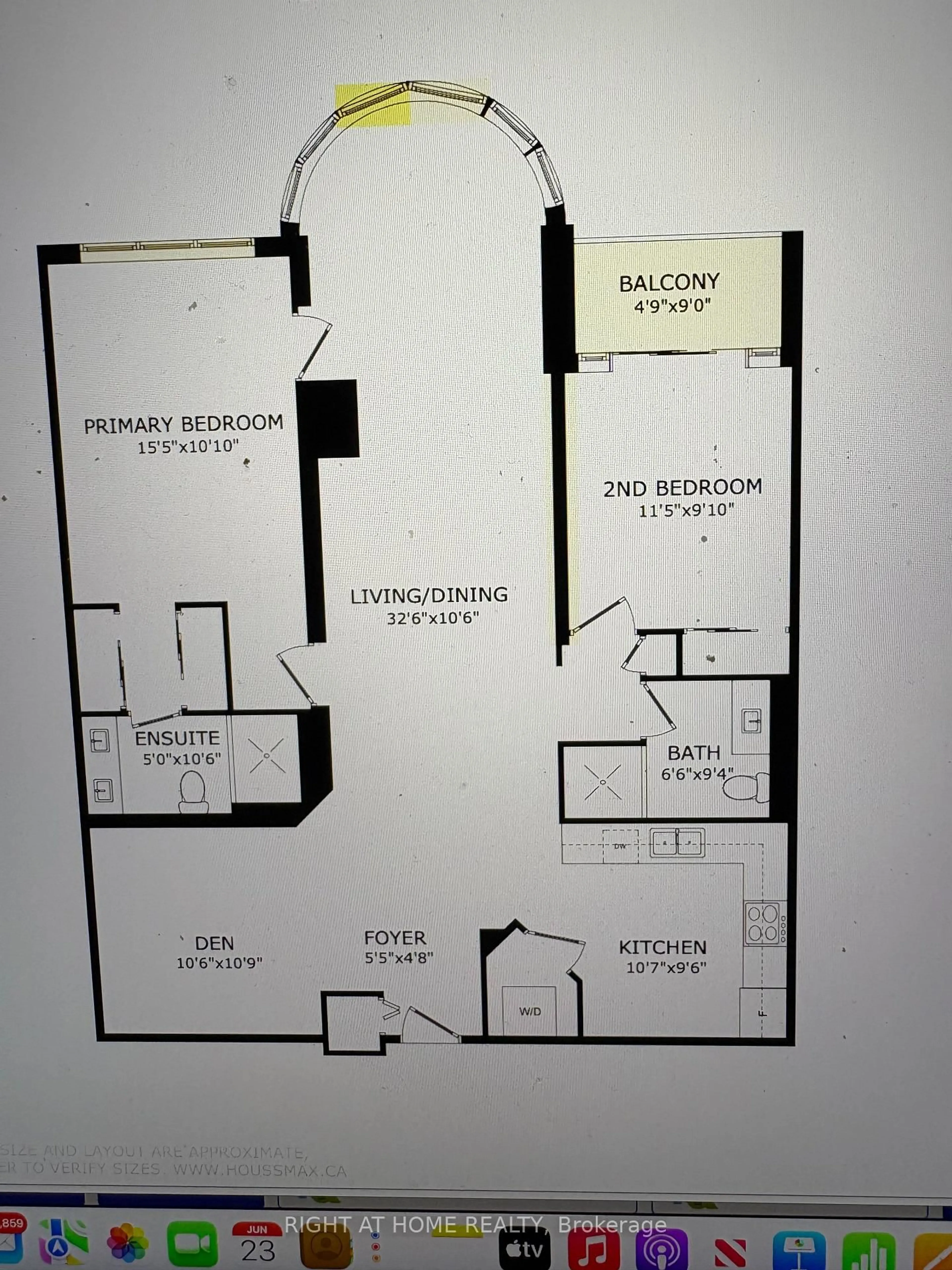 Floor plan for 333 CLARK Ave #412, Vaughan Ontario L4J 7K4