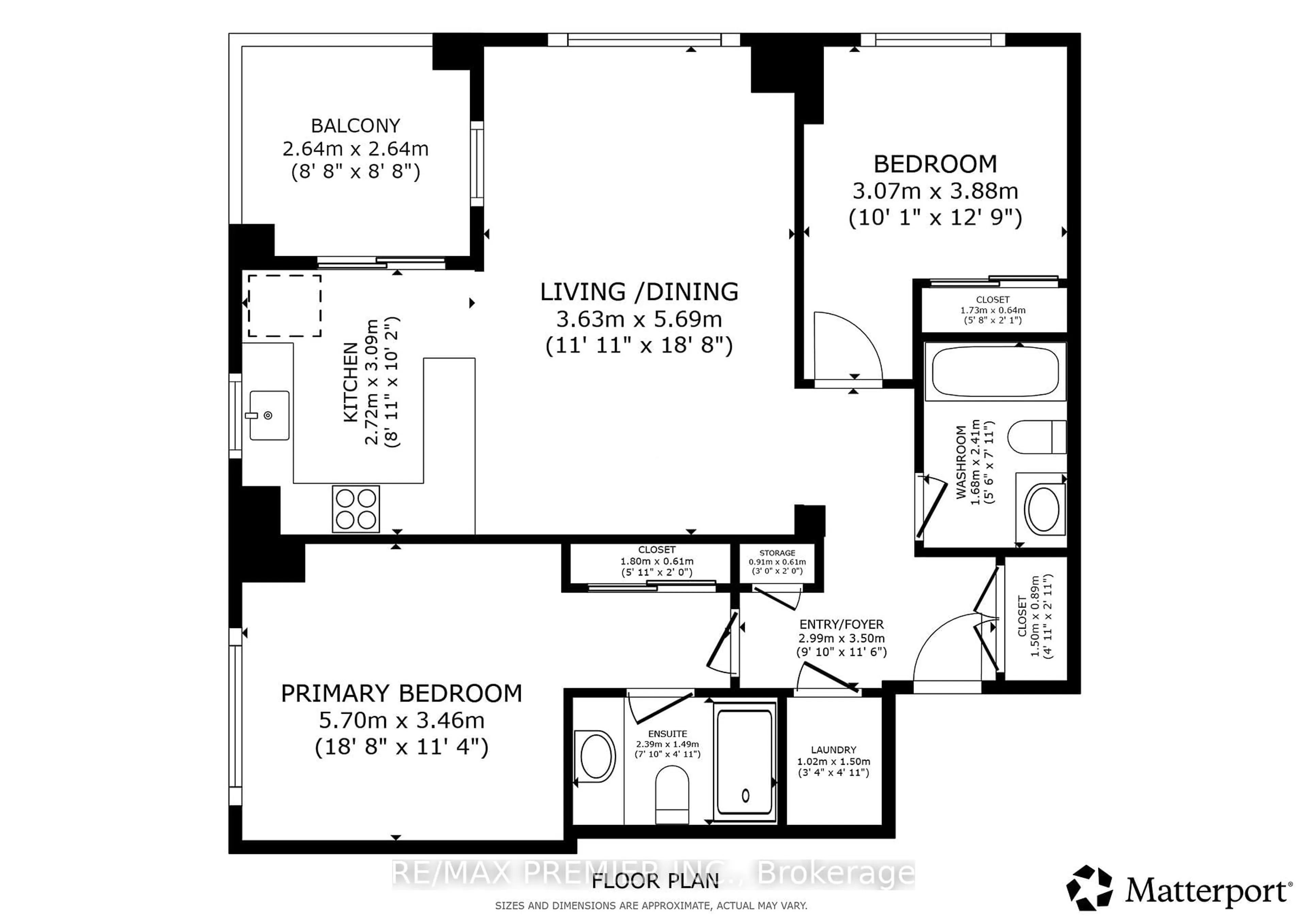 Floor plan for 24 Woodstream Blvd #604, Vaughan Ontario L4L 8C4