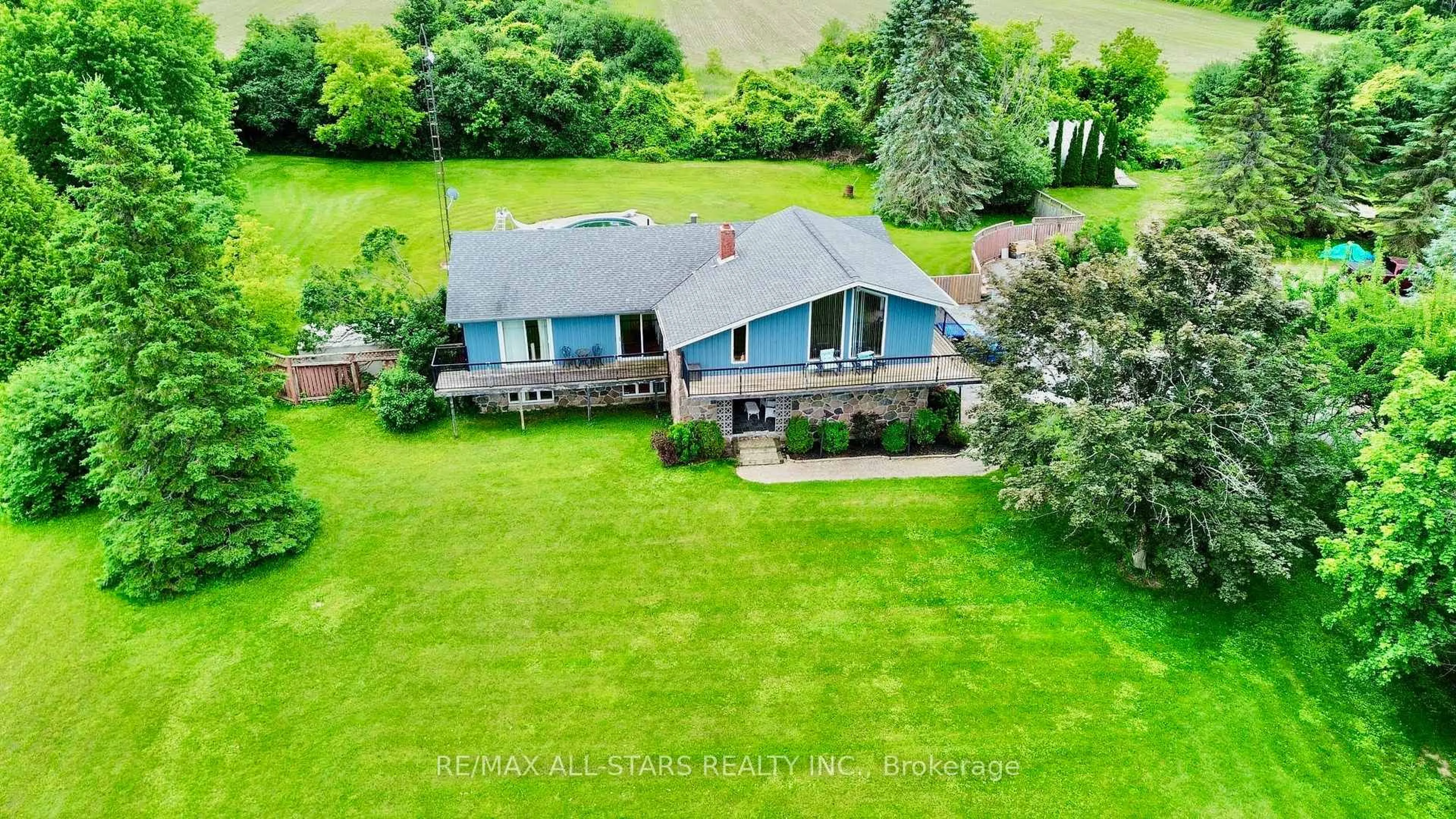 A pic from outside/outdoor area/front of a property/back of a property/a pic from drone, water/lake/river/ocean view for 1374 Regional Road 12 Rd, Brock Ontario L0E 1N0