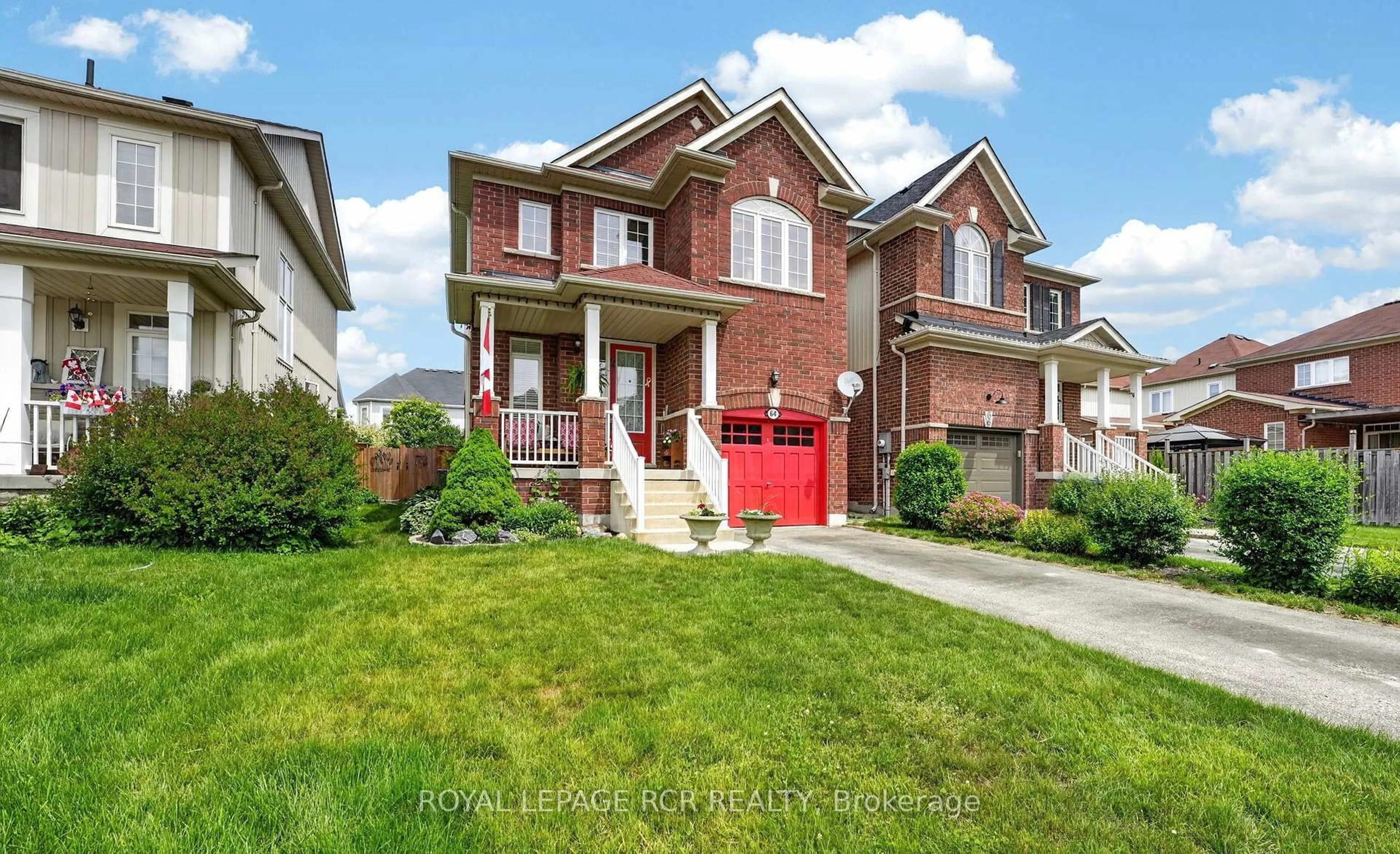 Home with brick exterior material, street for 64 Legion Way, Essa Ontario L0M 1B5