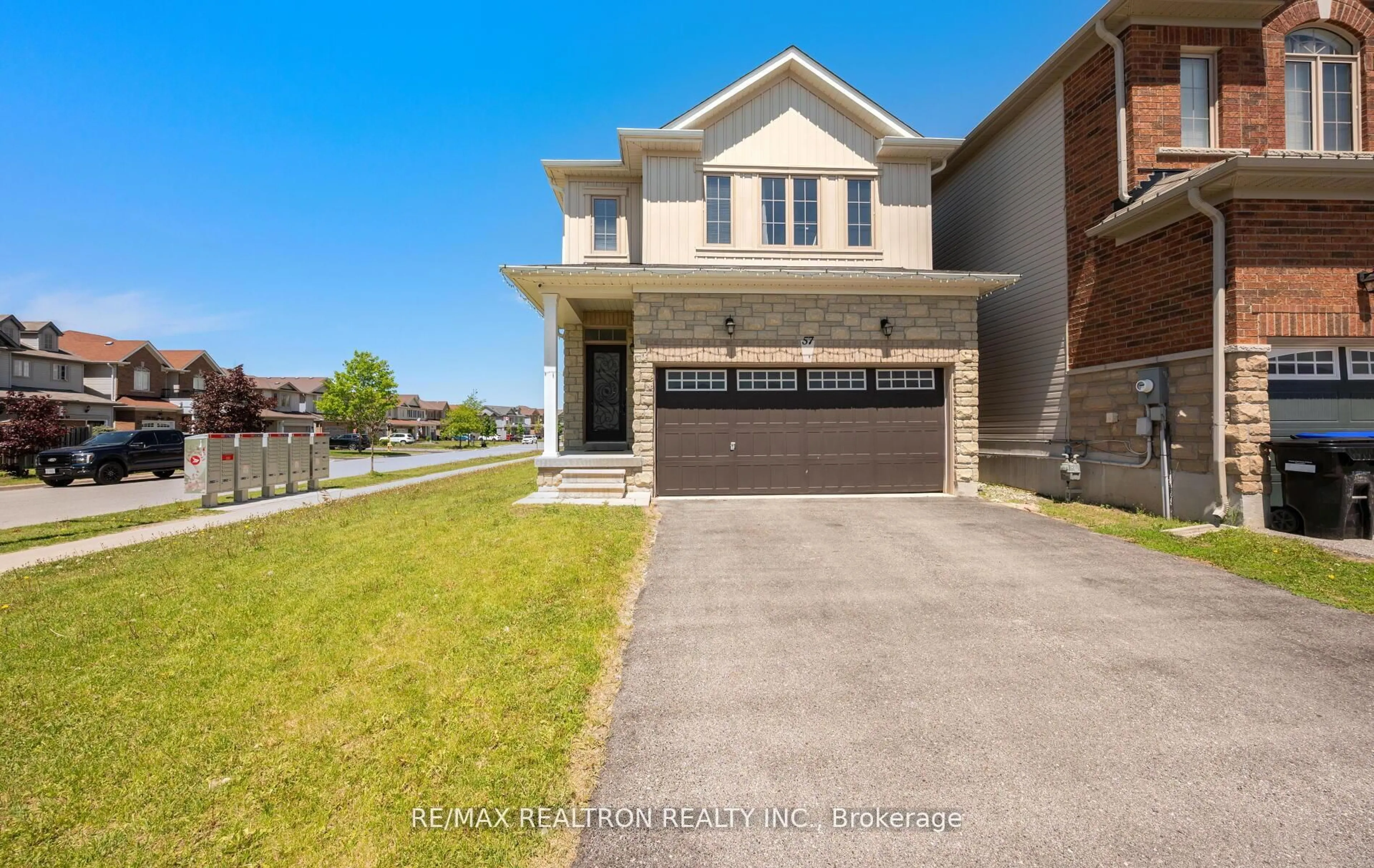 Home with brick exterior material, street for 57 Sasco Way, Essa Ontario L3W 0C8