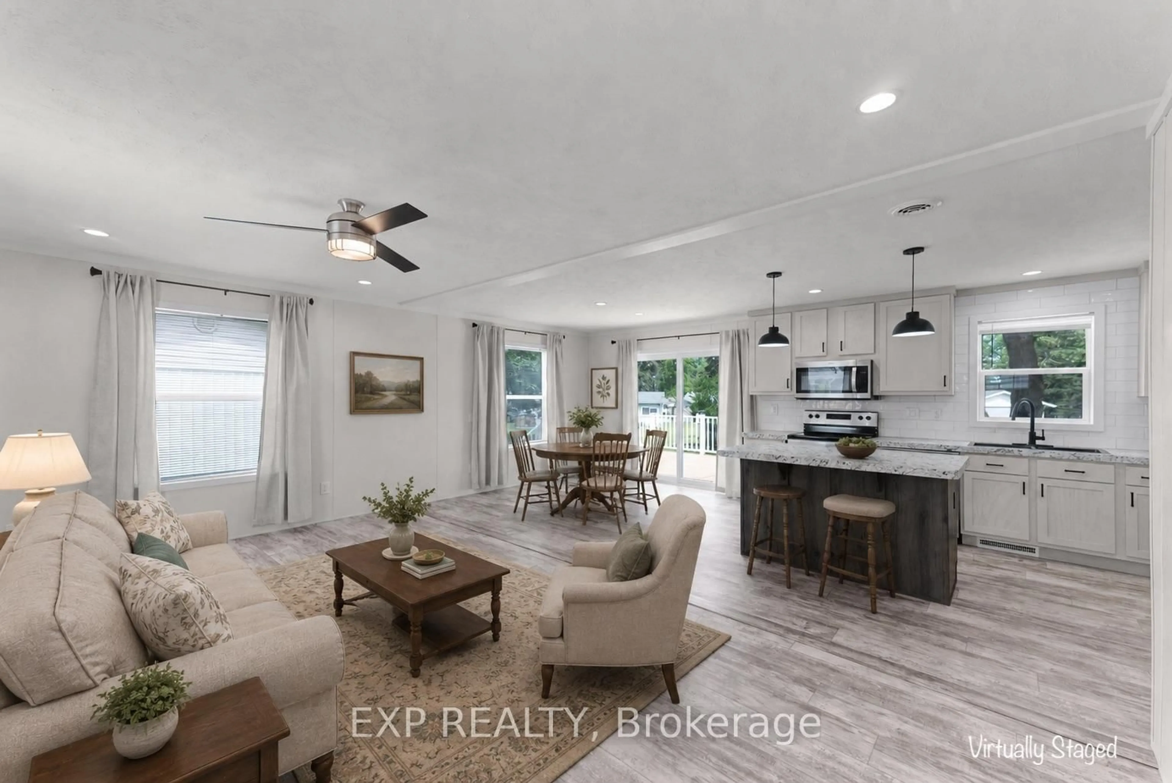 Open concept kitchen, ceramic/tile floor for 76 Linden Lane, Innisfil Ontario L9S 1P2