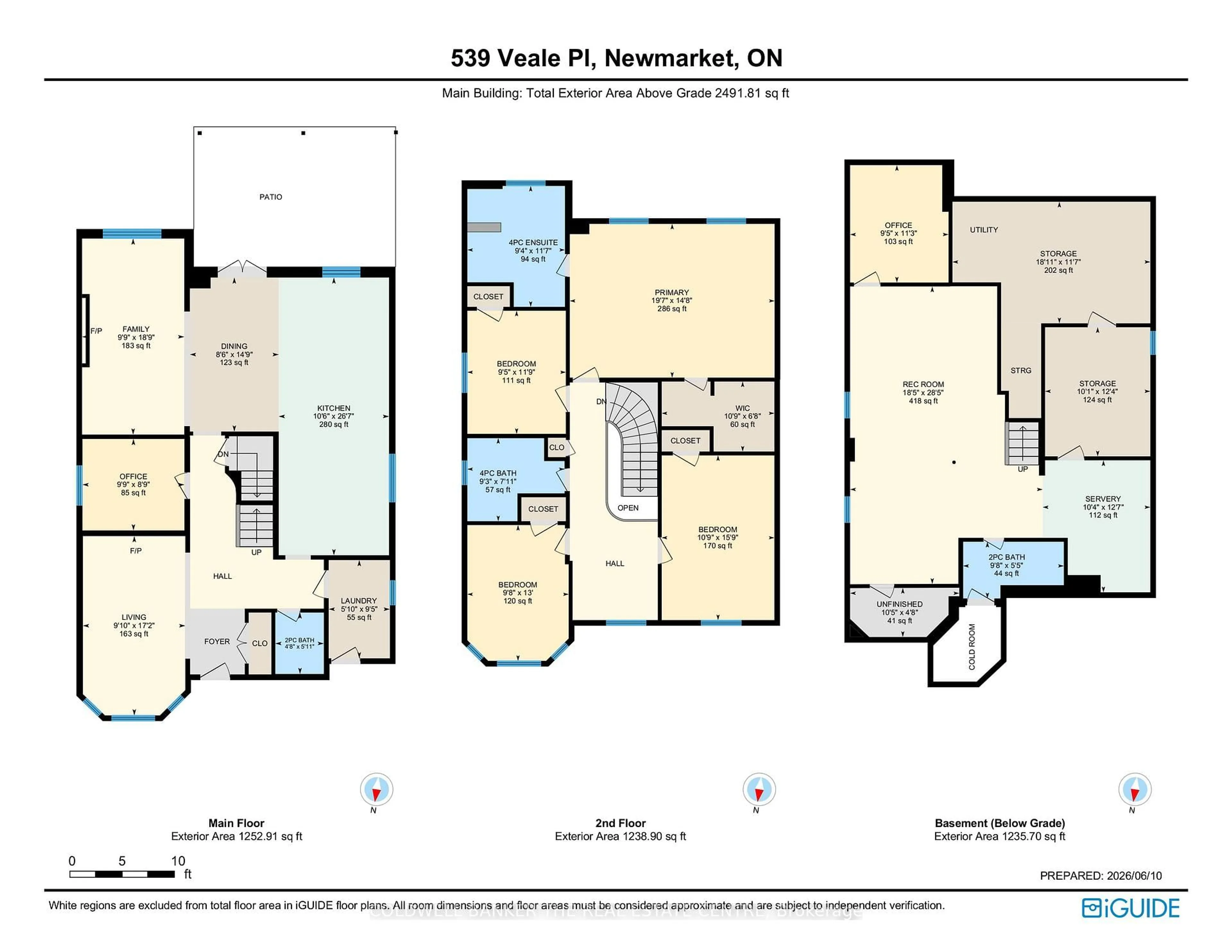 Floor plan for 539 Veale Pl, Newmarket Ontario L3Y 8H9