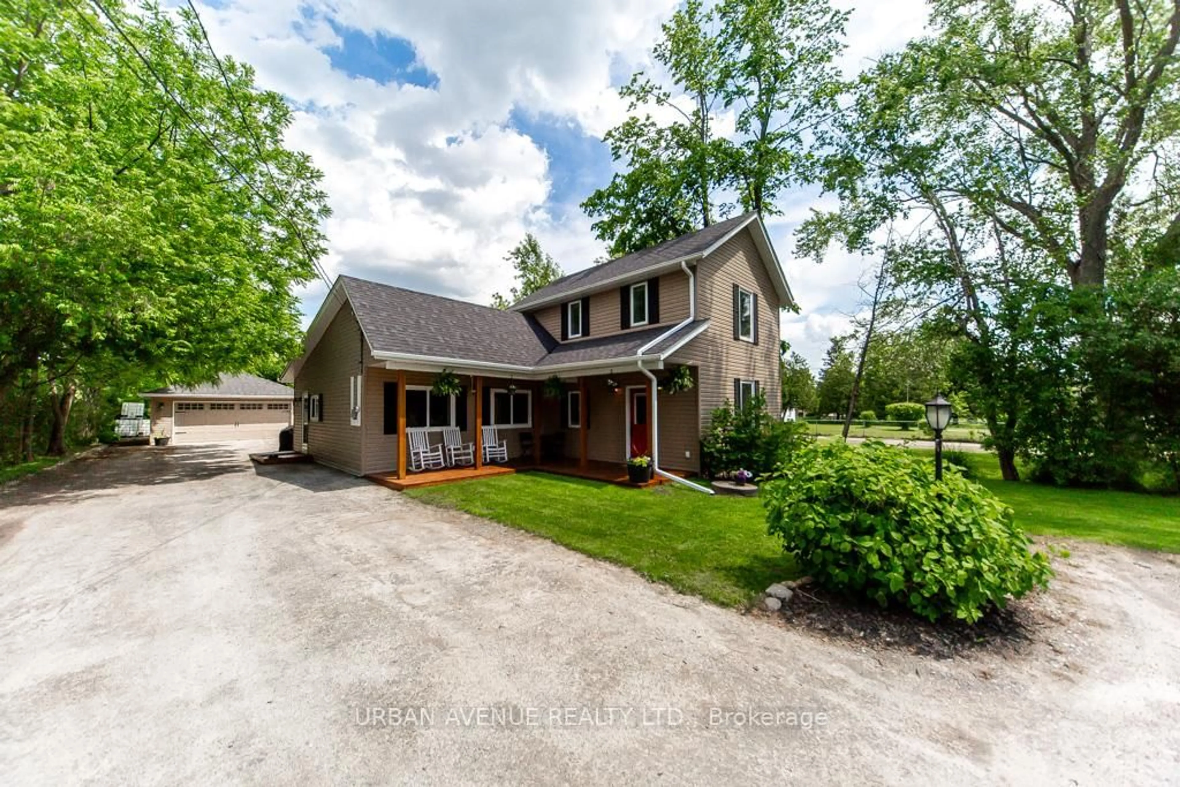 A pic from outside/outdoor area/front of a property/back of a property/a pic from drone, street for 23505 Lakeridge Rd, Brock Ontario L0E 1E0