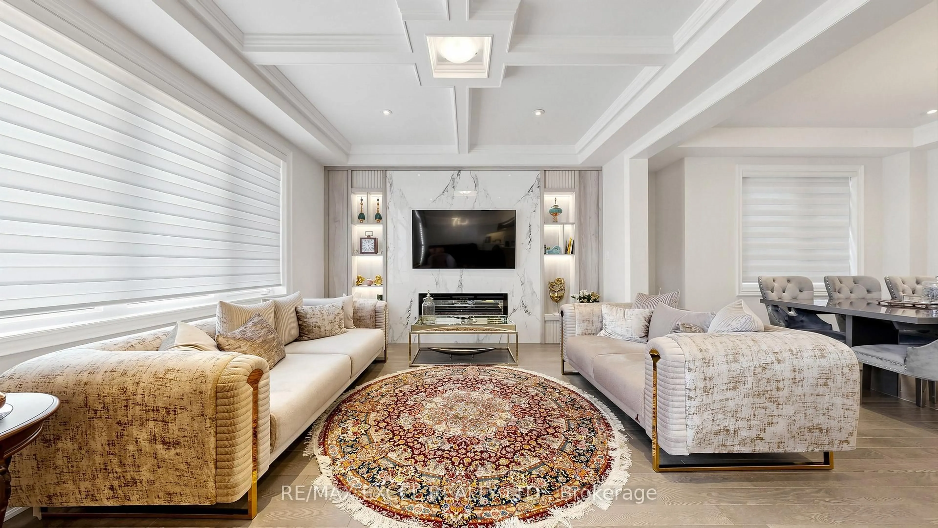 Living room with furniture, carpet floor for 75 Jinnah Ave, Markham Ontario L3S 0G3