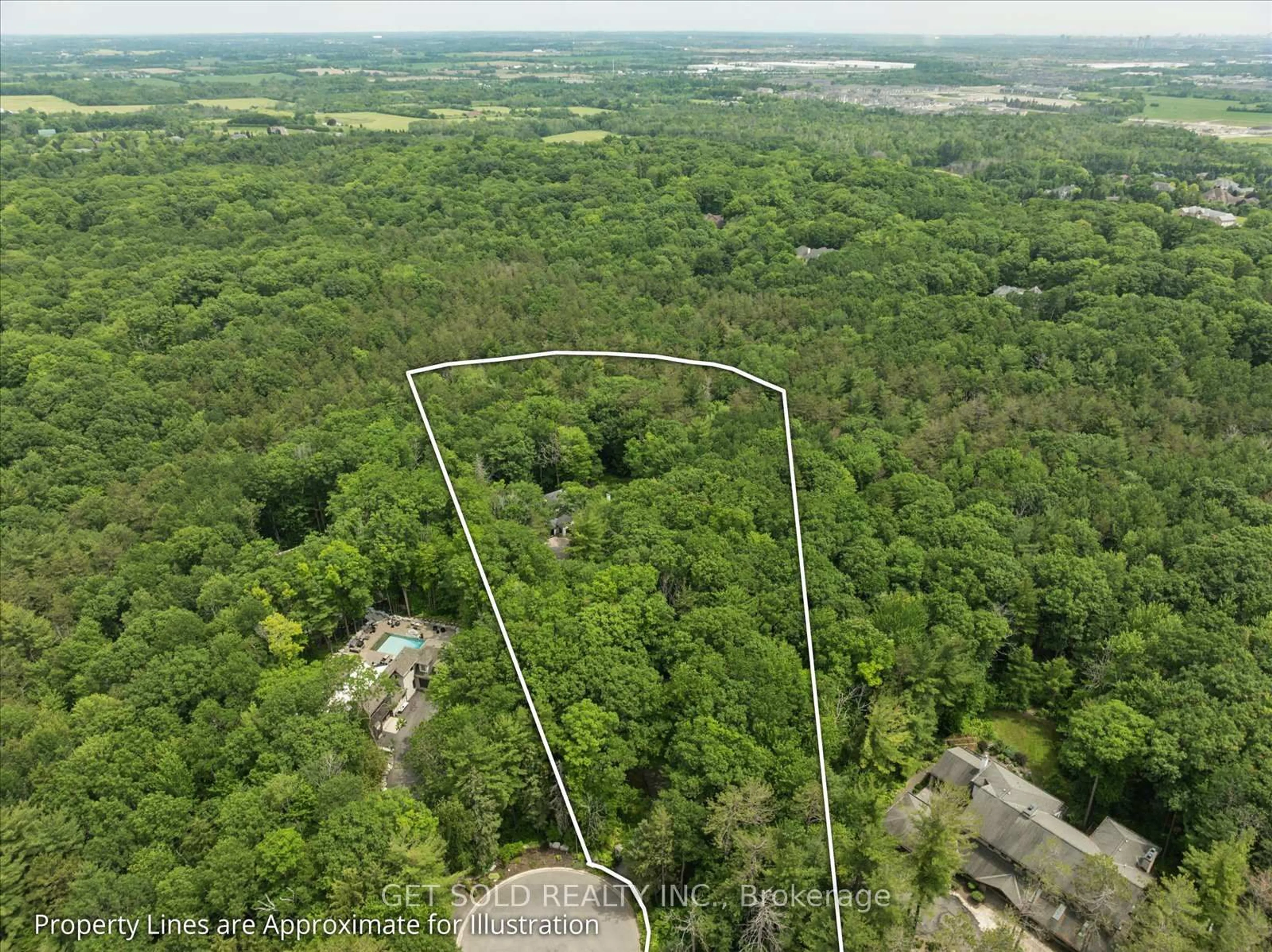 A pic from outside/outdoor area/front of a property/back of a property/a pic from drone, forest/trees view for 80 White Pine Tr, Richmond Hill Ontario L4E 3L8
