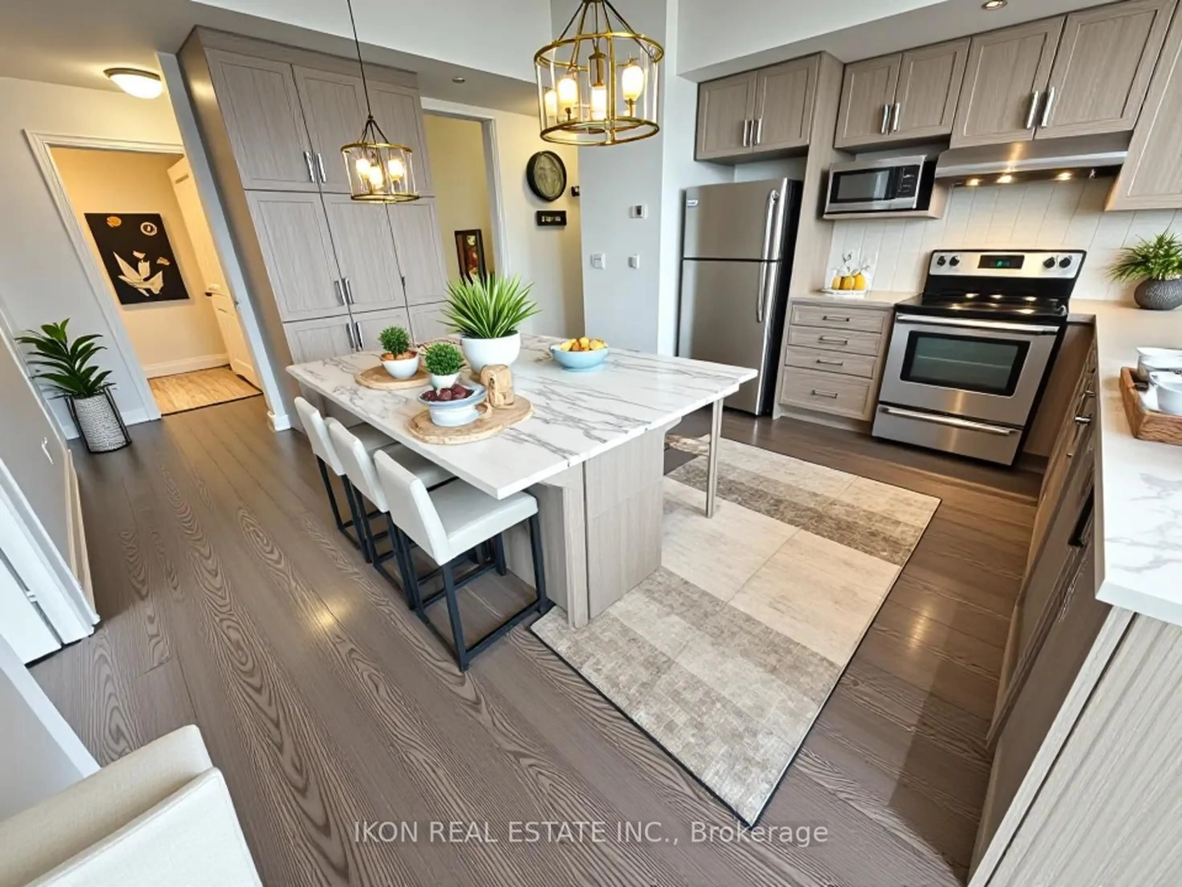 Open concept kitchen, ceramic/tile floor for 89 South Town Centre Blvd #1707, Markham Ontario L6G 0E8