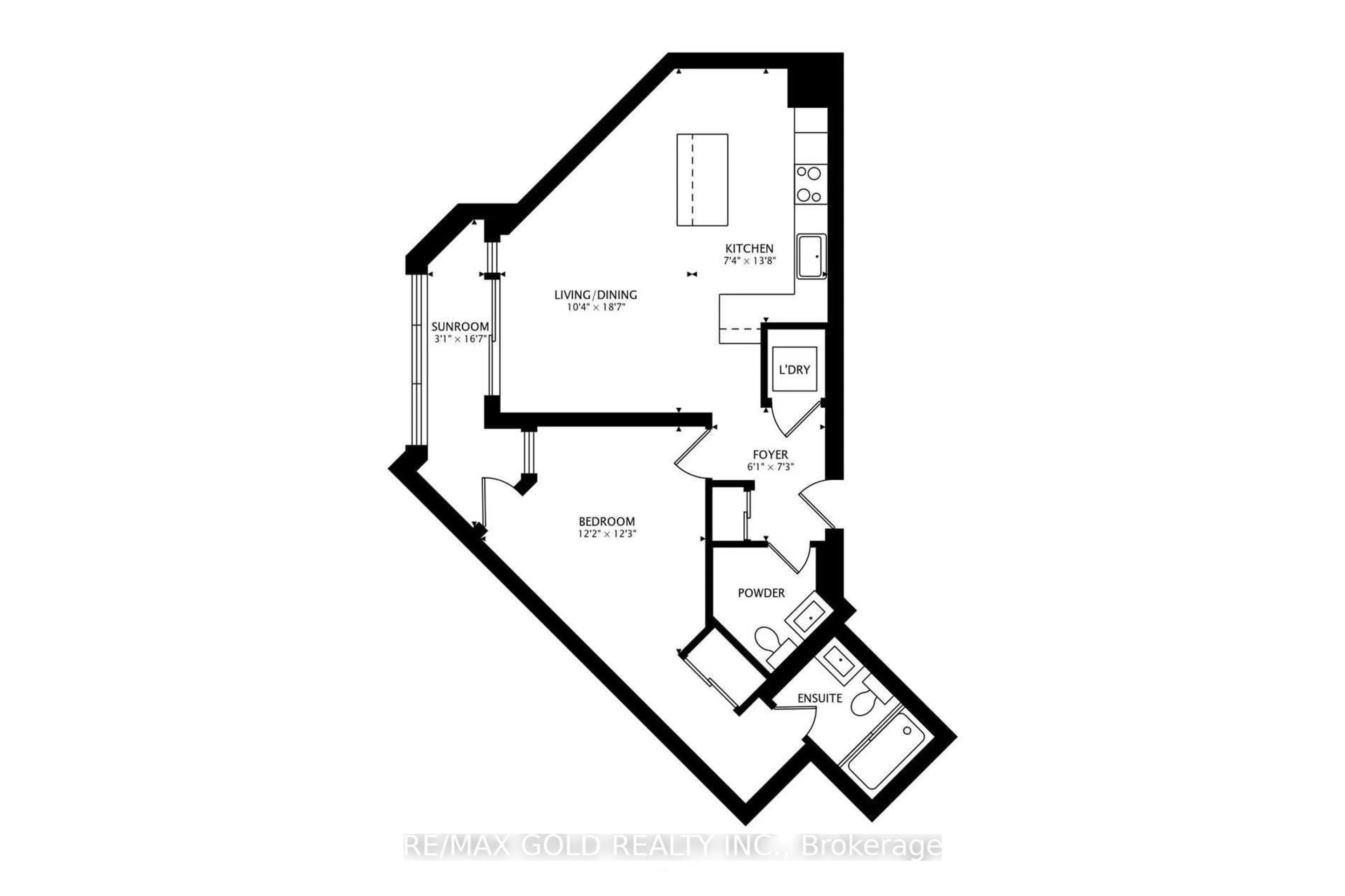 Floor plan for 9075 Jane St #618, Vaughan Ontario L4K 0L7