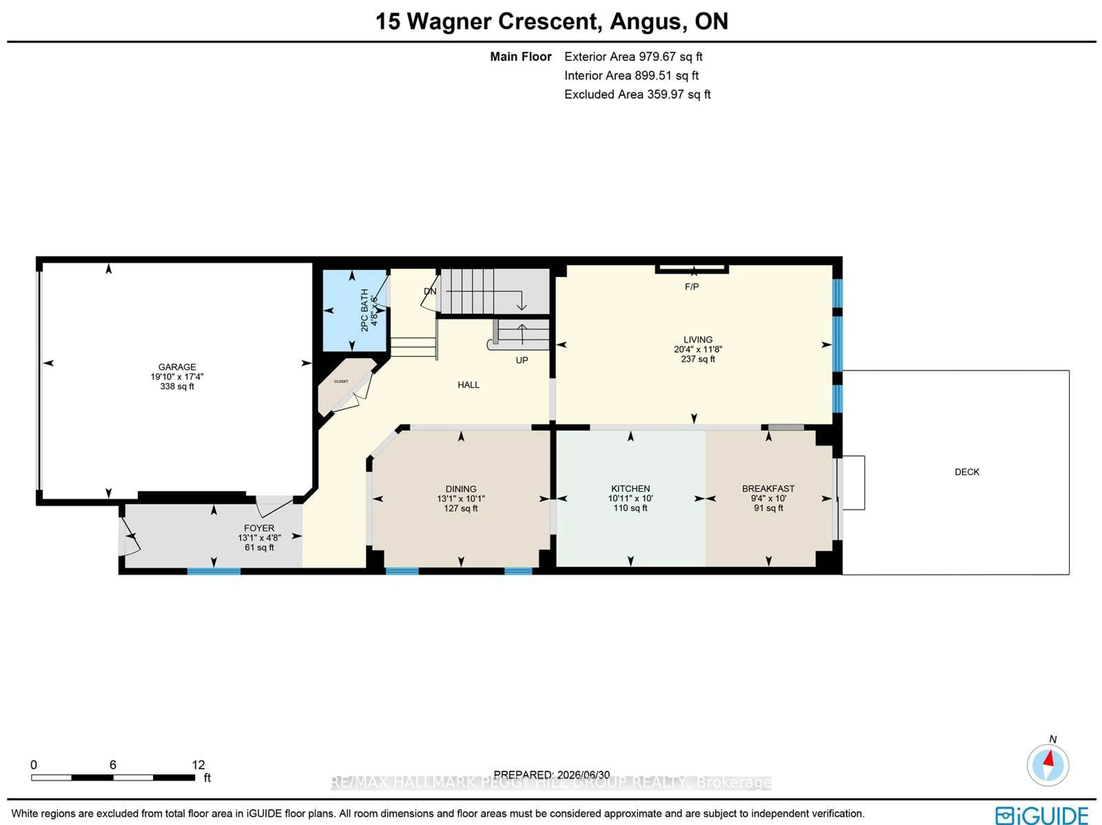 Floor plan for 15 Wagner Cres, Essa Ontario L3W 0P4