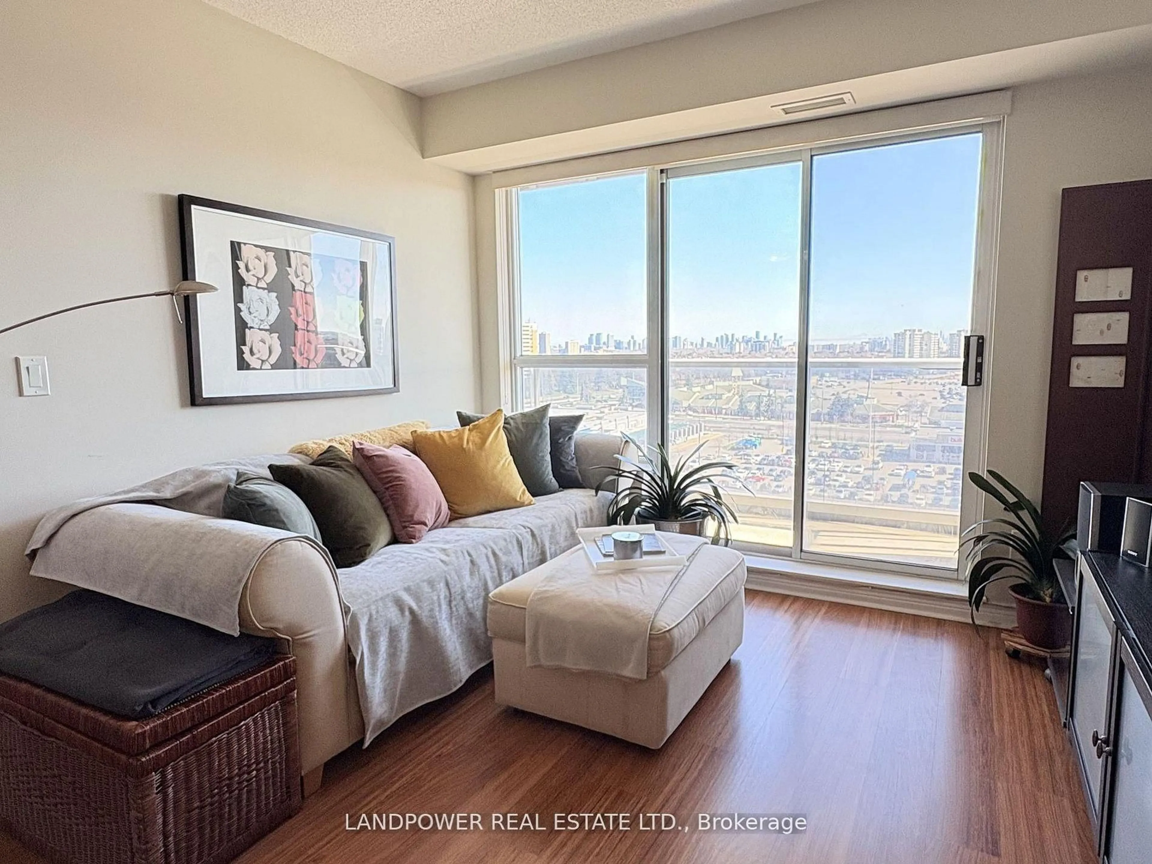 Living room with furniture, wood/laminate floor for 15 North Park Rd #1116, Vaughan Ontario L4J 0A1