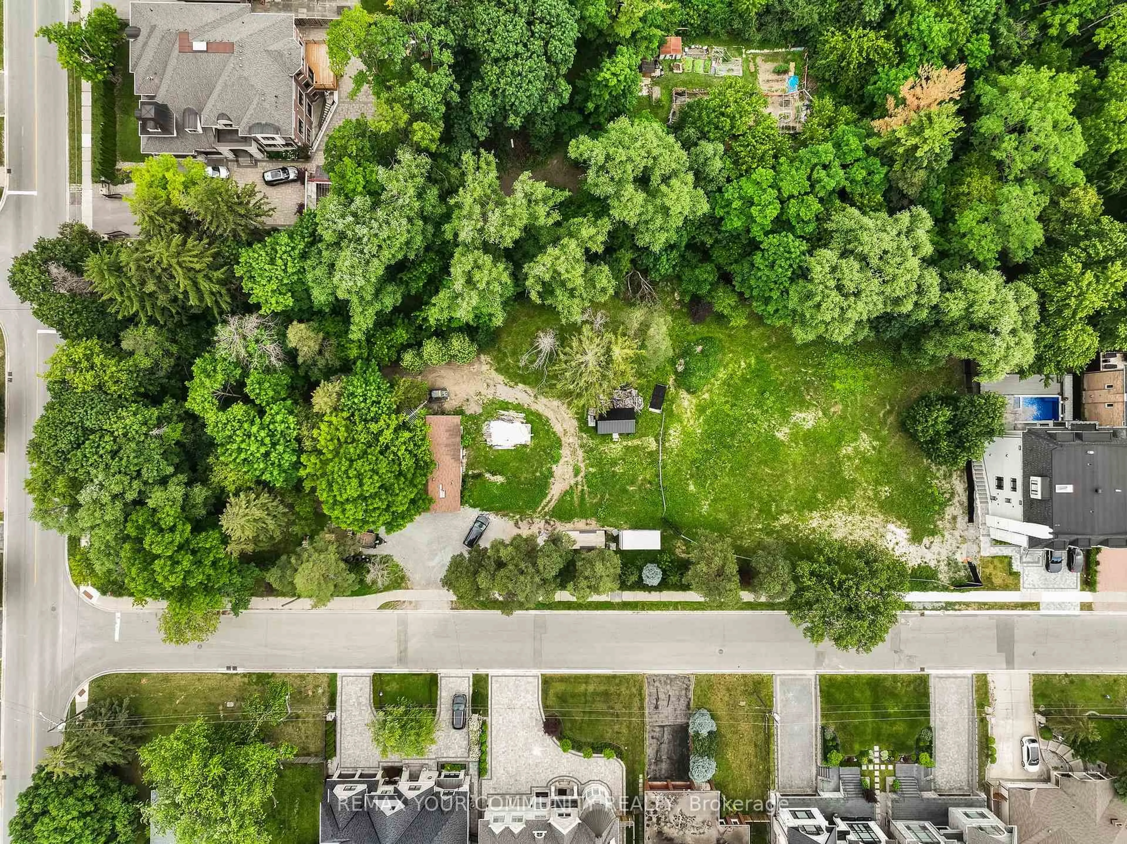 A pic from outside/outdoor area/front of a property/back of a property/a pic from drone, forest/trees view for 7 Birch Ave, Richmond Hill Ontario L4C 6C4