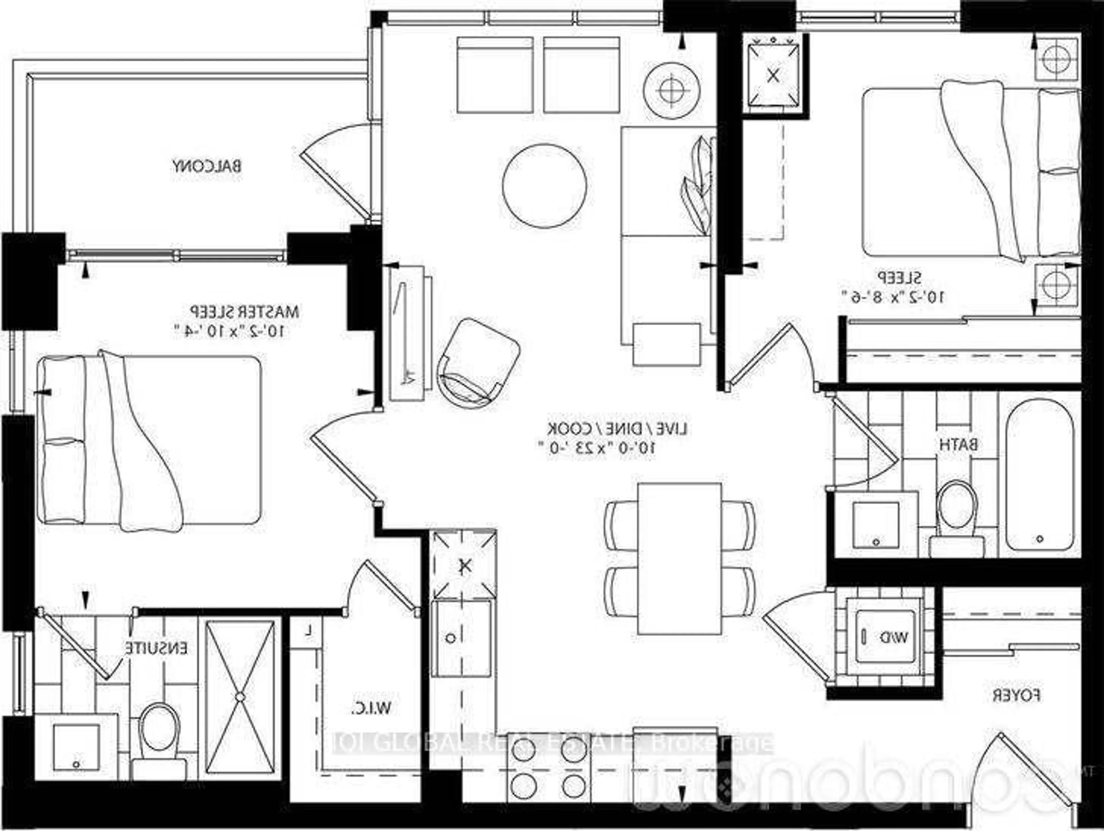 Floor plan for 9560 Markham Rd #1808, Markham Ontario L6E 0T9