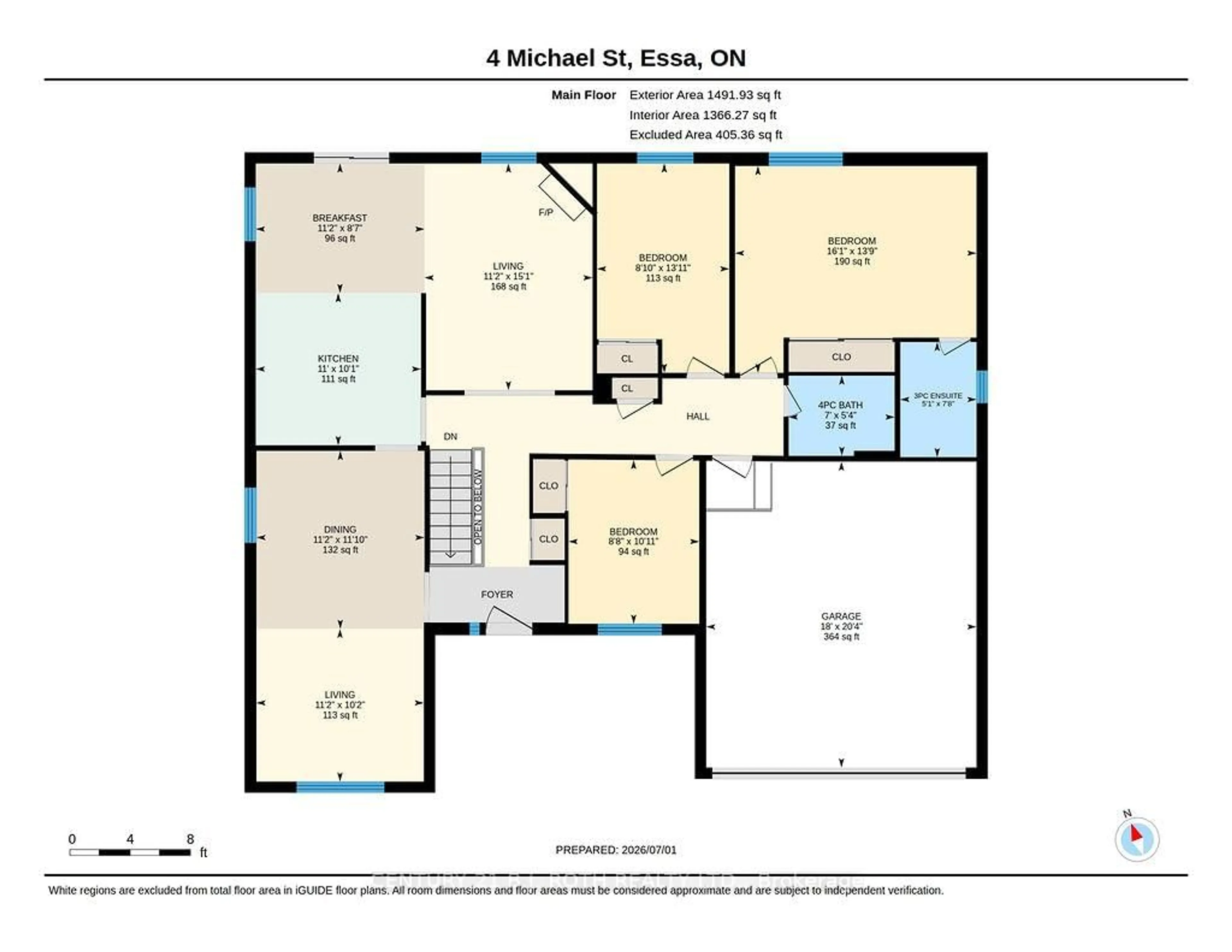 Floor plan for 4 MICHAEL St, Essa Ontario L0M 1B2