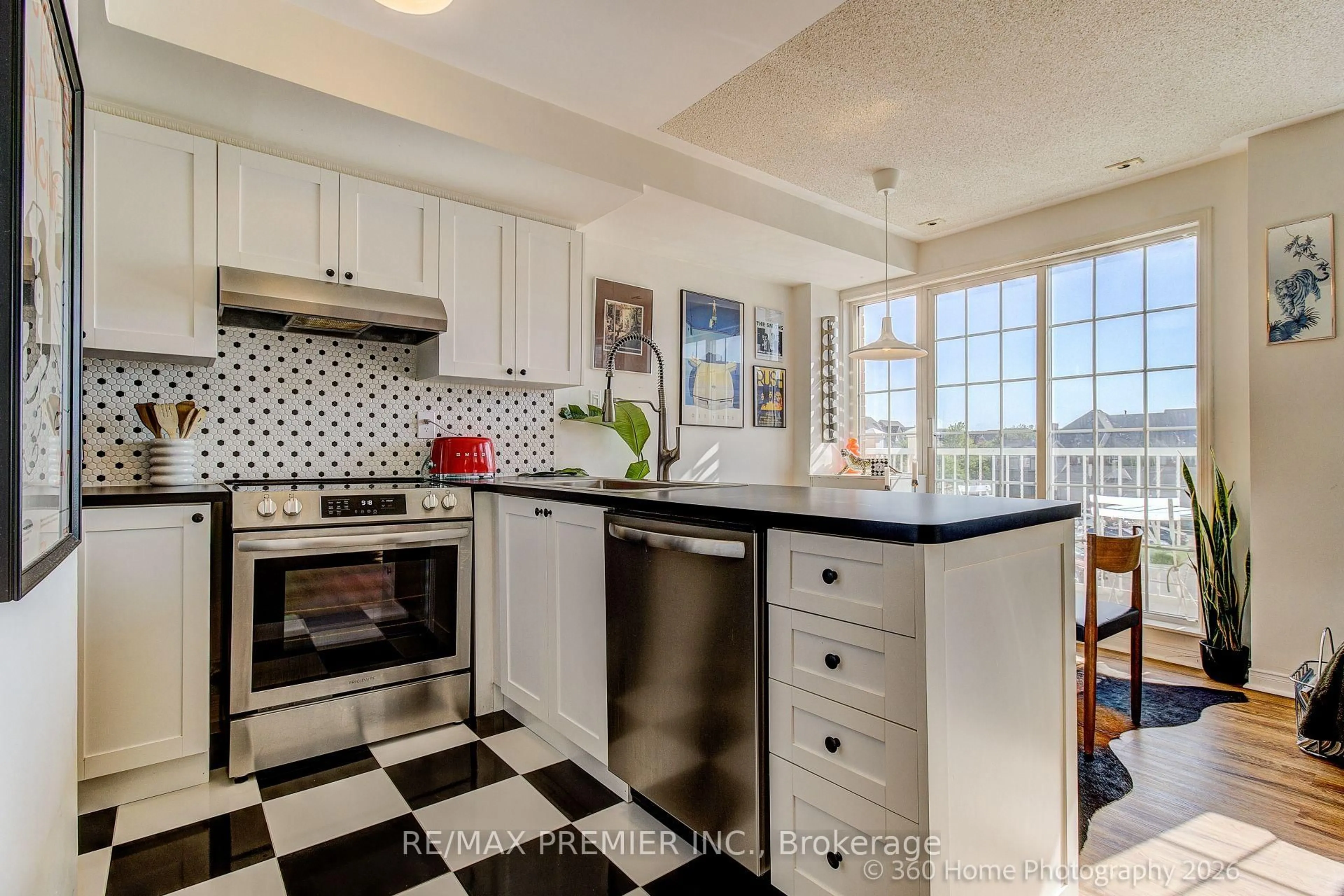 Open concept kitchen, ceramic/tile floor for 15 Cornell Meadows Ave #A205, Markham Ontario L6B 1B6