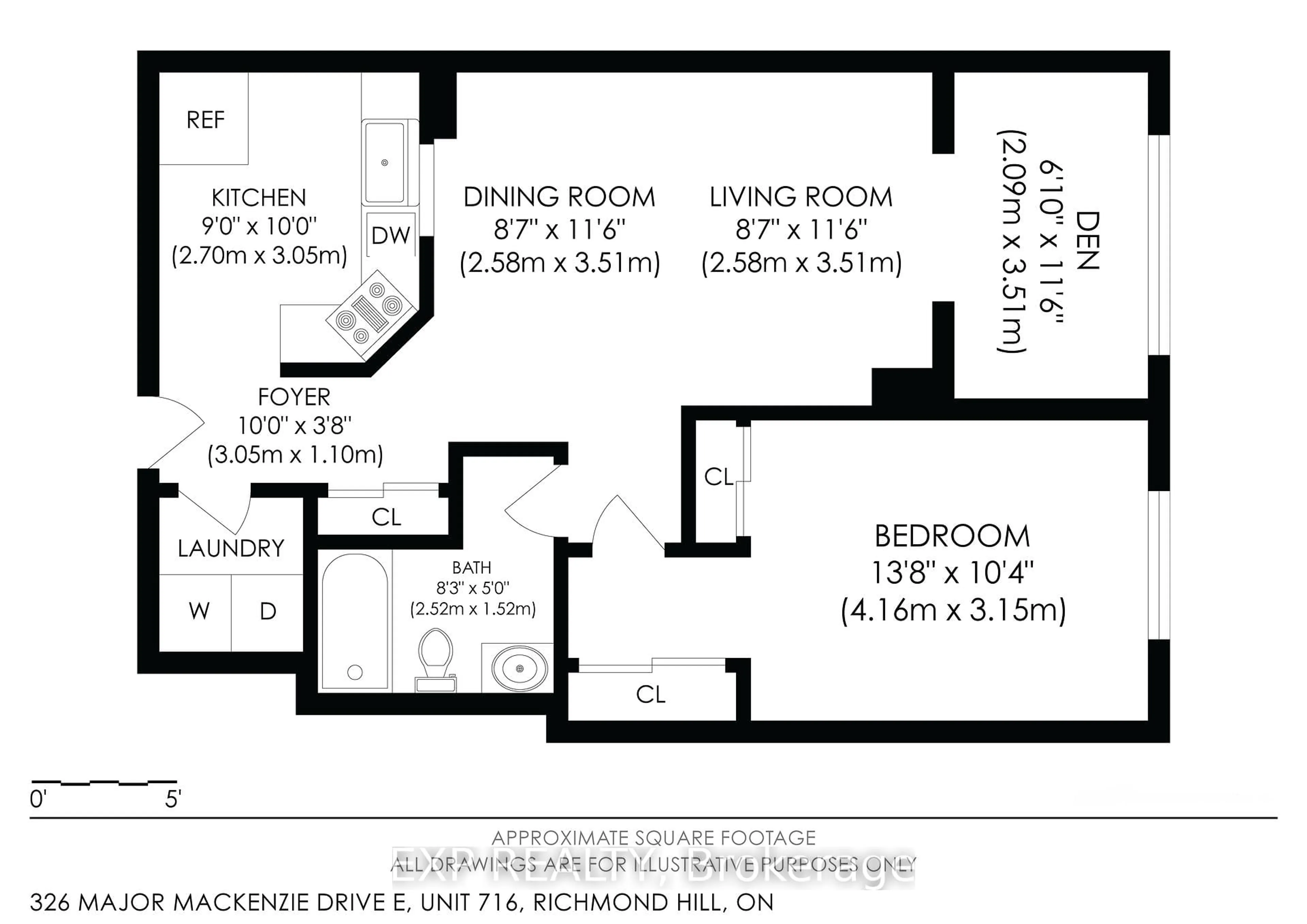 Floor plan for 326 Major Mackenzie Dr #716, Richmond Hill Ontario L4C 8T4
