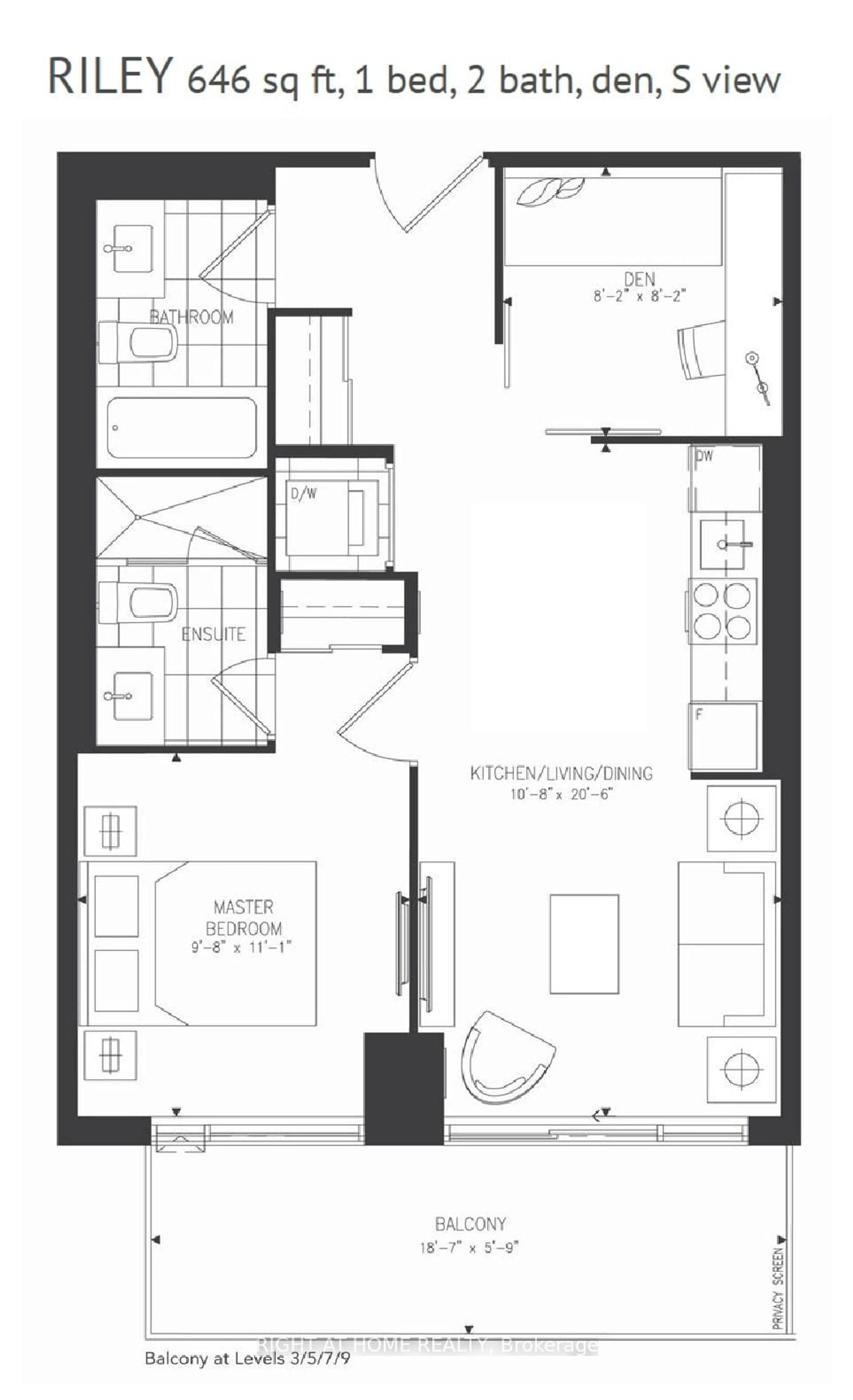 Floor plan for 2 David Eyer Rd #331, Richmond Hill Ontario L4S 0N6