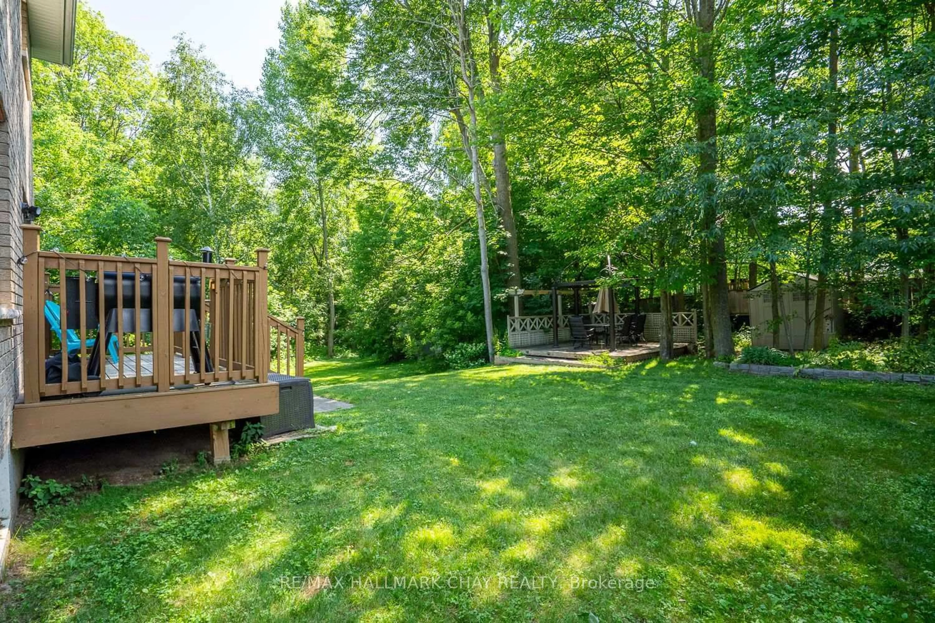 Patio, forest/trees view for 23 Burbank Circ, Adjala-Tosorontio Ontario L0M 1J0