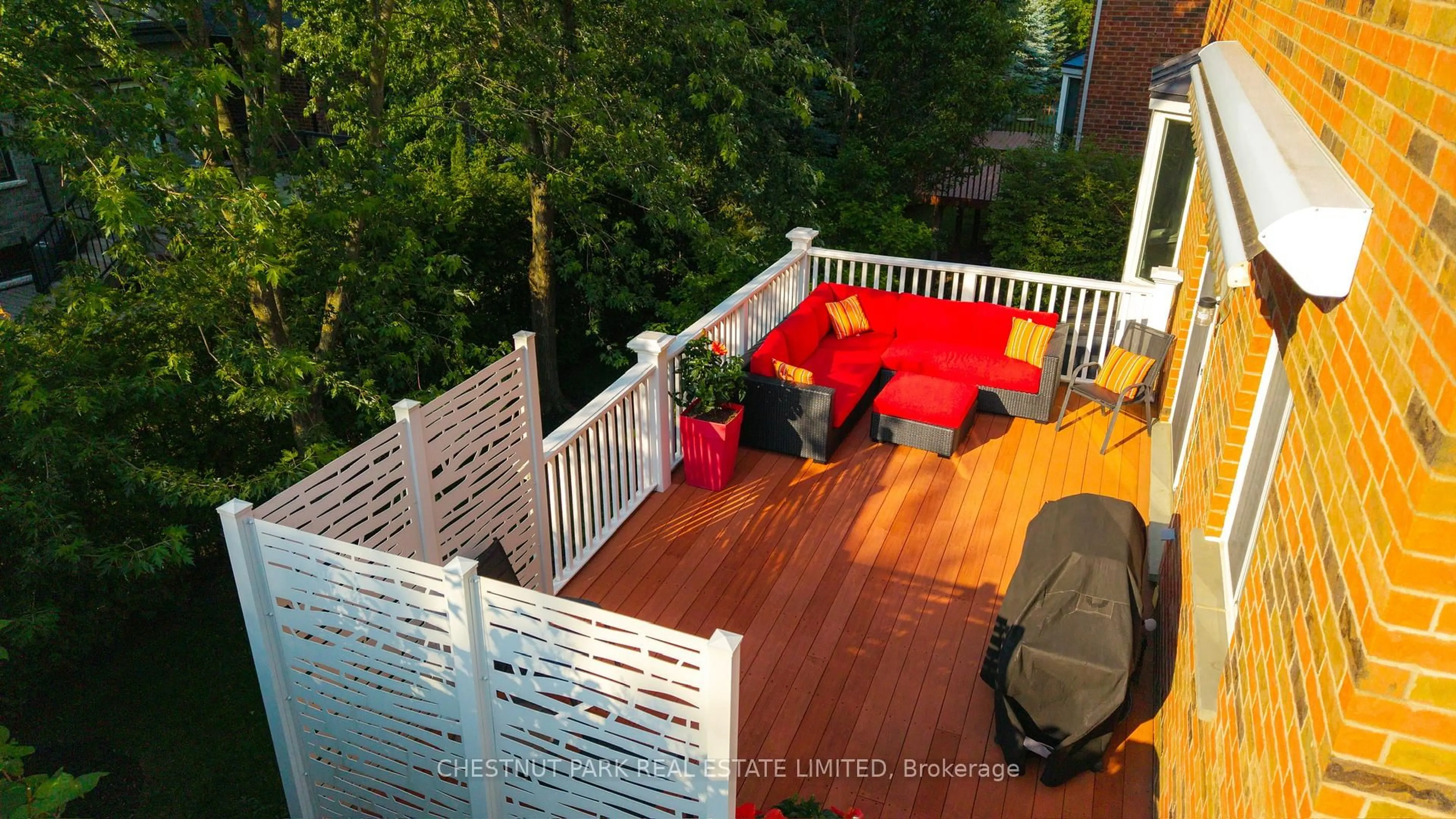 Patio, city buildings view from balcony for 8 Cyril Richardson Crt, Uxbridge Ontario L9P 2A8